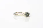 Mira Ring - 14ct White Gold with 5.5mm Green-Grey Sapphire sold by Sophie Divett Jewelry
