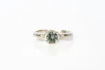 Mira Ring - 14ct White Gold with 5.5mm Green-Grey Sapphire sold by Sophie Divett Jewelry