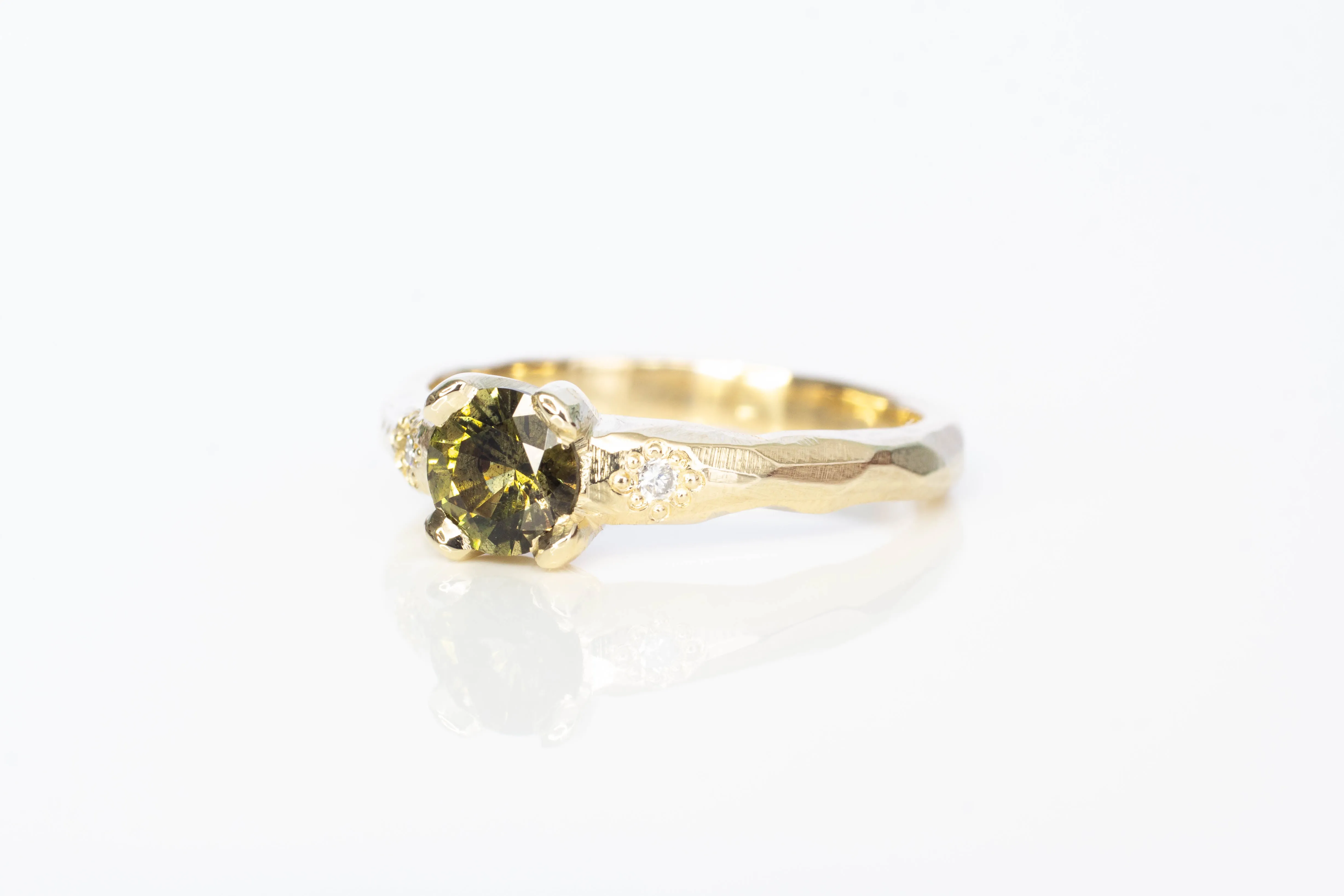 Mira Ring - 9ct Yellow Gold with 5.75mm Green Sapphire sold by Sophie Divett Jewelry product image thumbnail 4