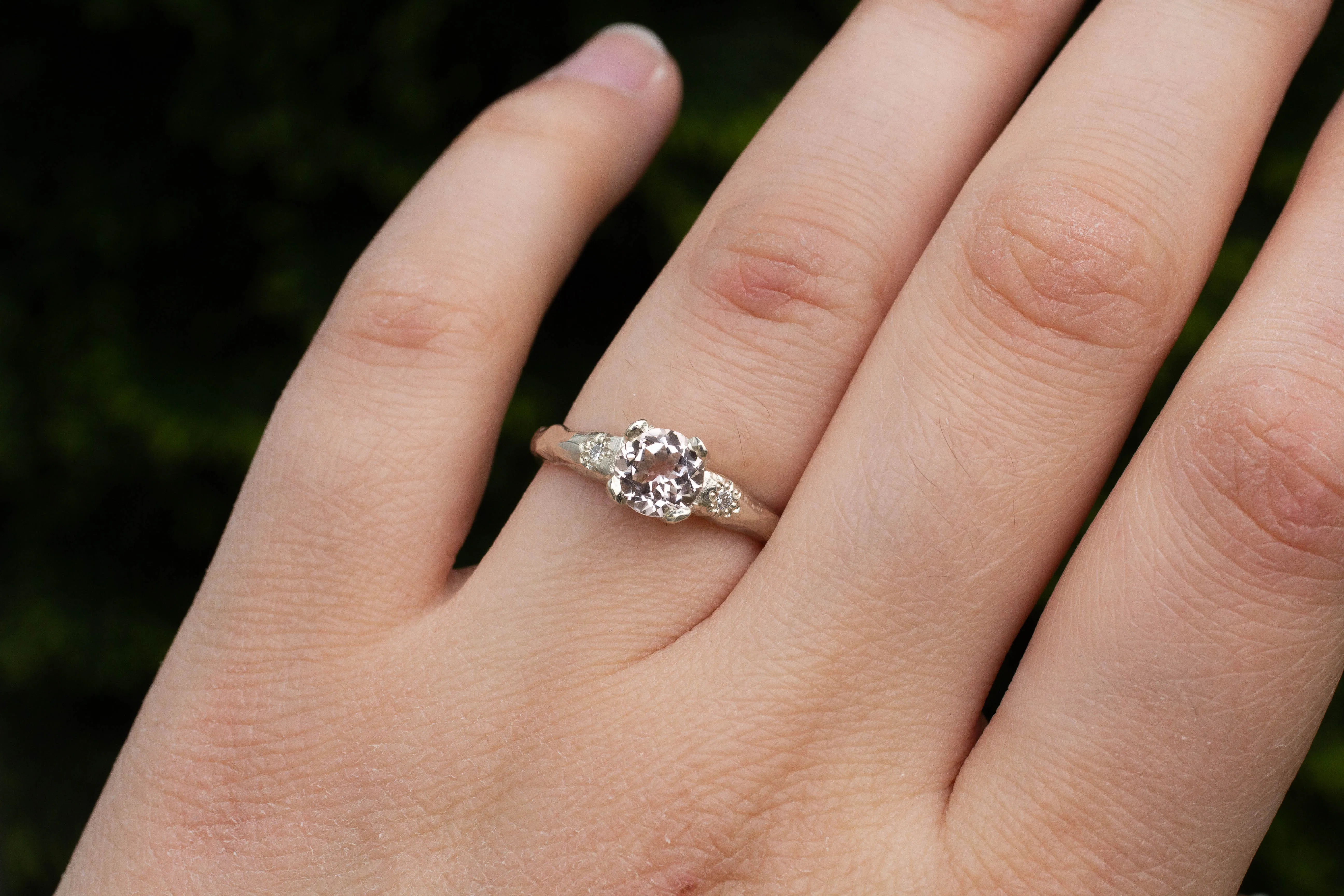 Mira Ring -9ct White Gold with 0.7ct Morganite sold by Sophie Divett Jewelry product image thumbnail 3