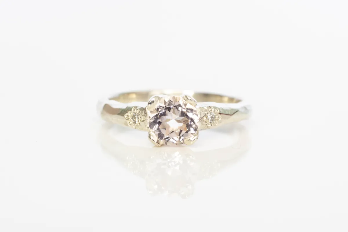 Mira Ring -9ct White Gold with 0.7ct Morganite sold by Sophie Divett Jewelry