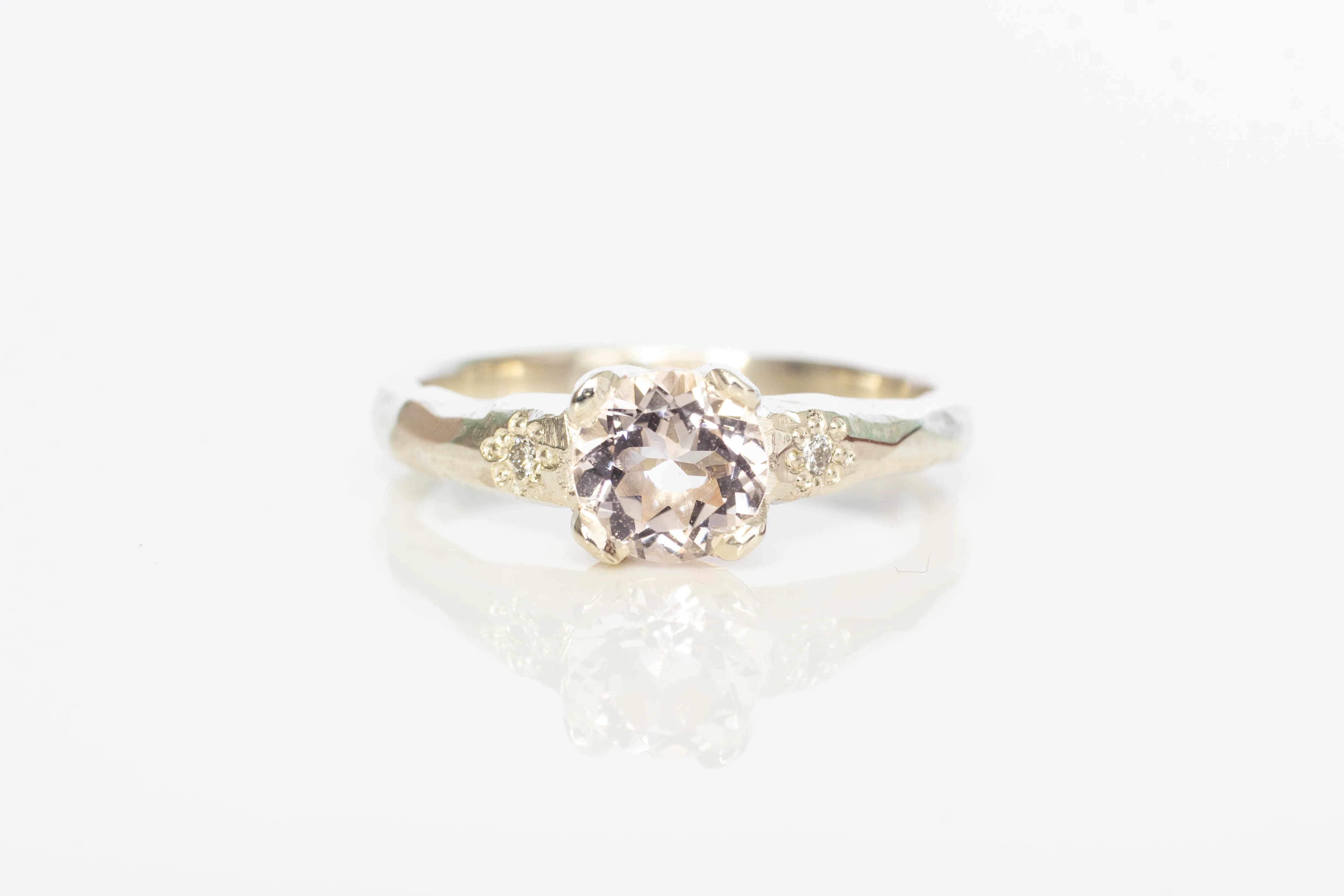 Mira Ring -9ct White Gold with 0.7ct Morganite sold by Sophie Divett Jewelry