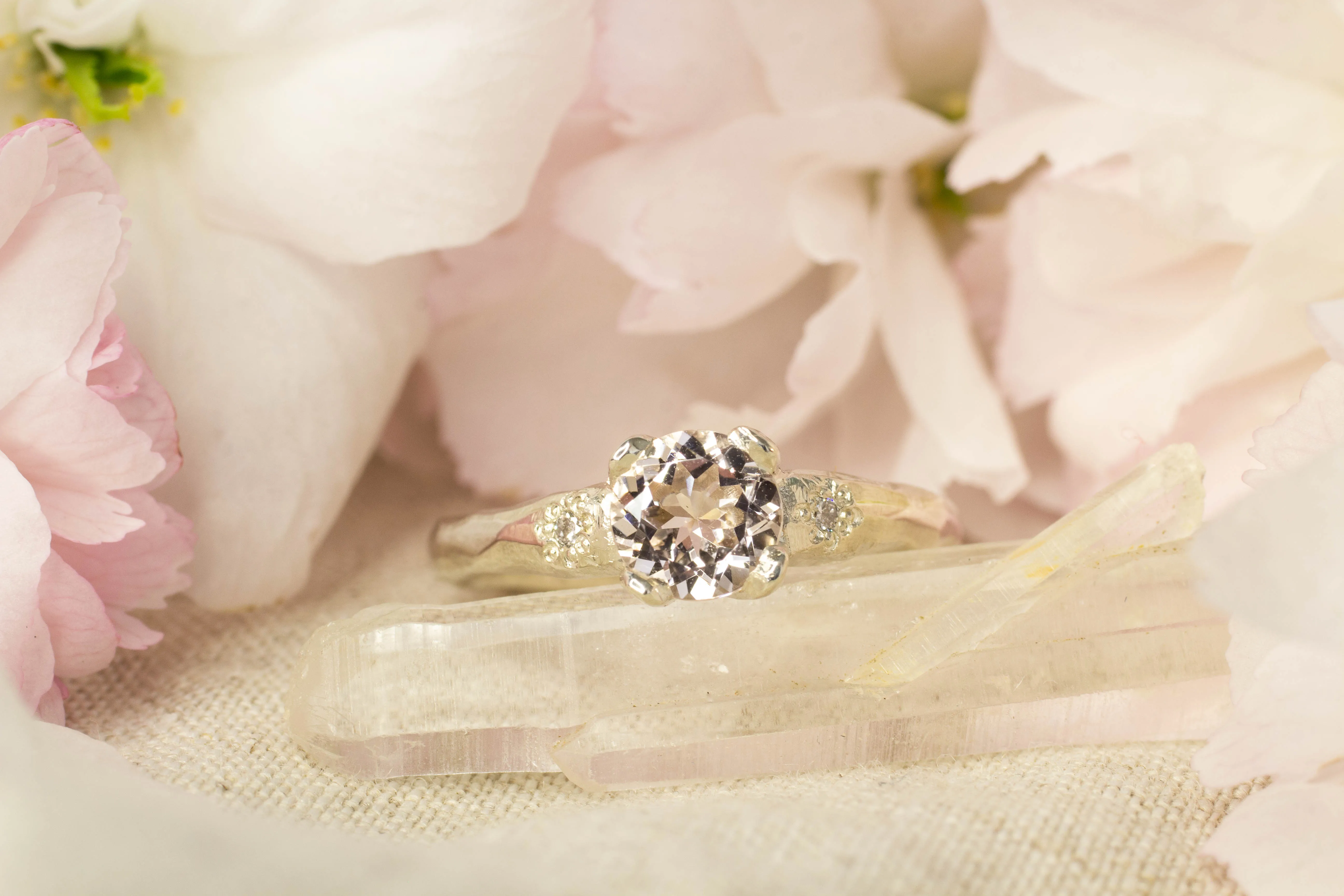 Mira Ring -9ct White Gold with 0.7ct Morganite sold by Sophie Divett Jewelry product image thumbnail 2