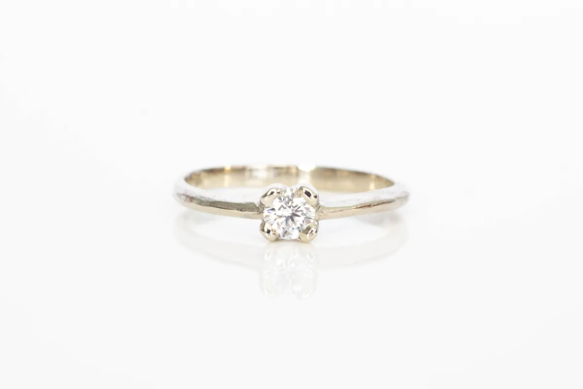 Droplet Ring - 14ct White Gold with Lab-Grown Diamond sold by Sophie Divett Jewelry