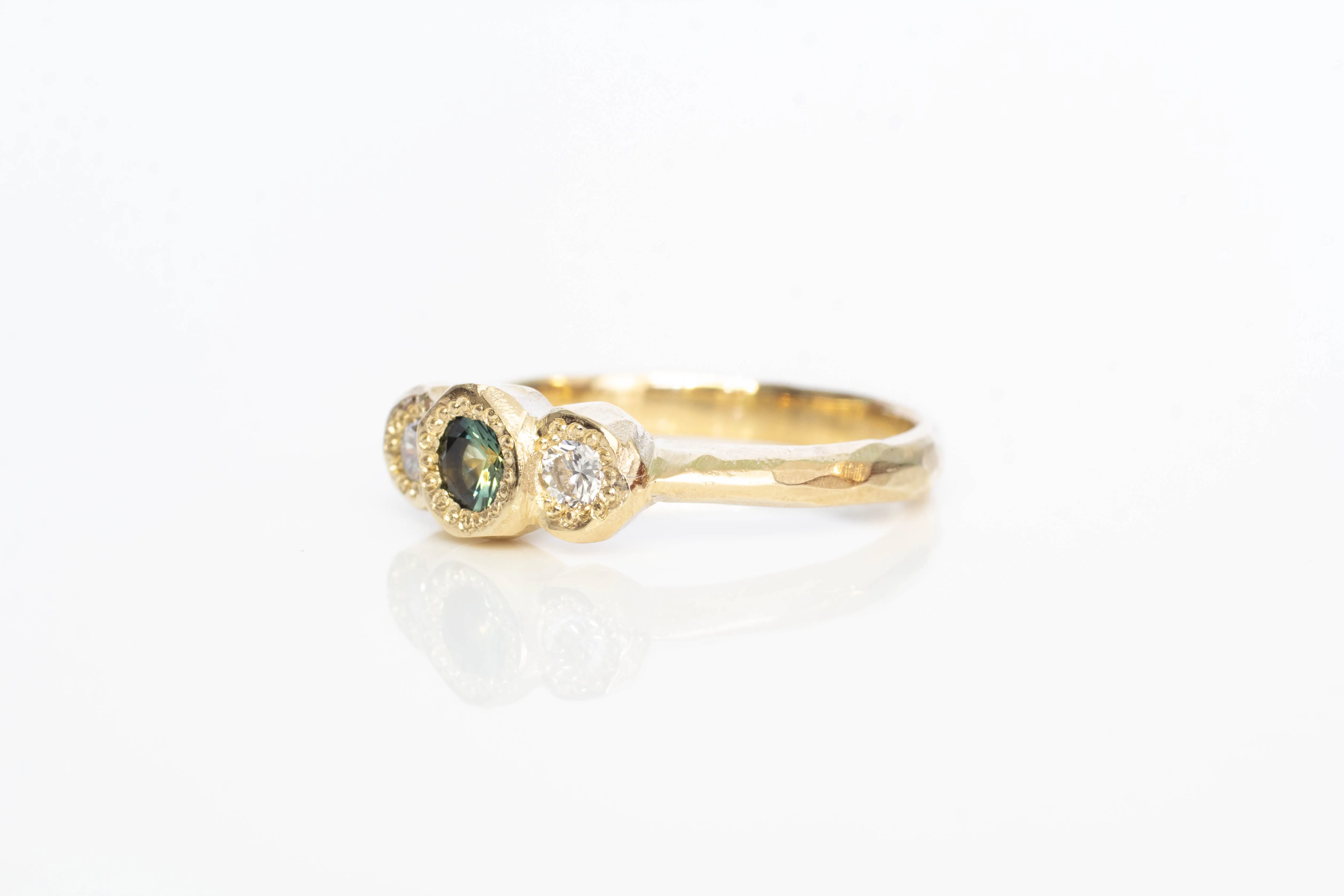 Torci Ring - 9ct Yellow Gold with Green Sapphire and Diamonds sold by Sophie Divett Jewelry product image thumbnail 4