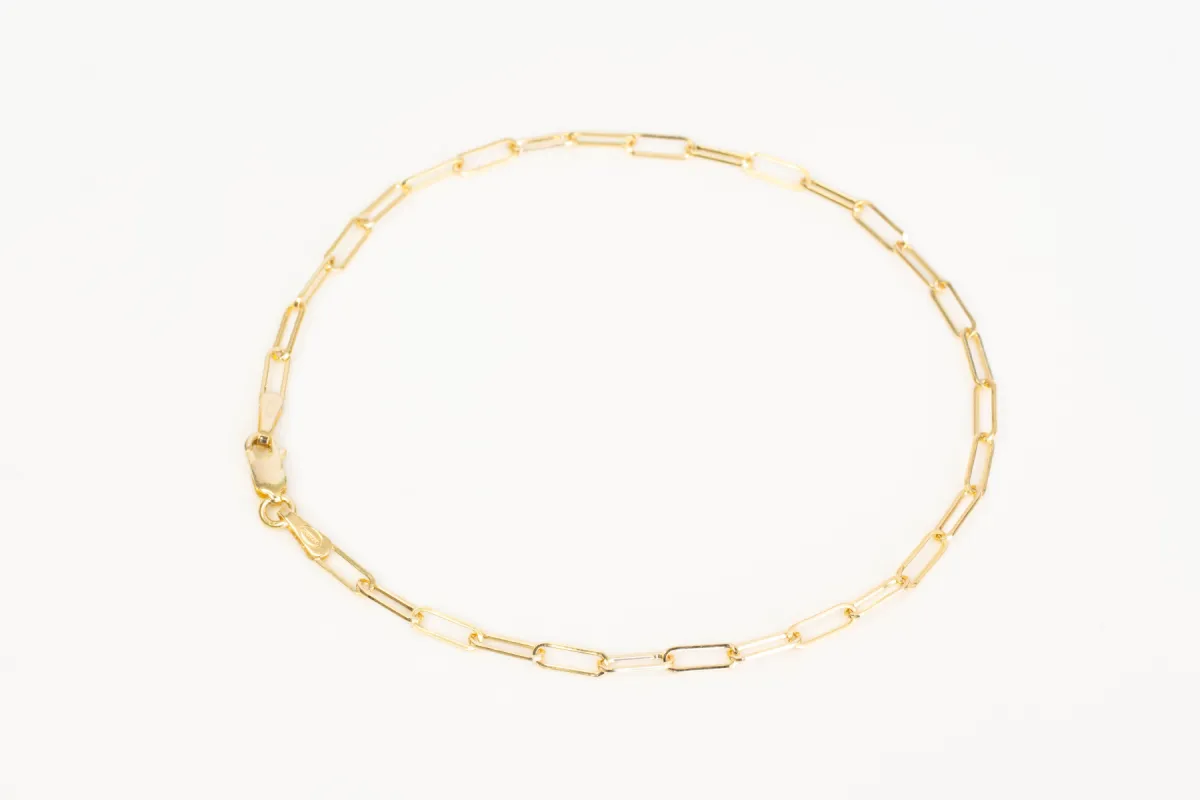 Paperclip Bracelet Chain - Small - 9ct Yellow Gold sold by Sophie Divett Jewelry