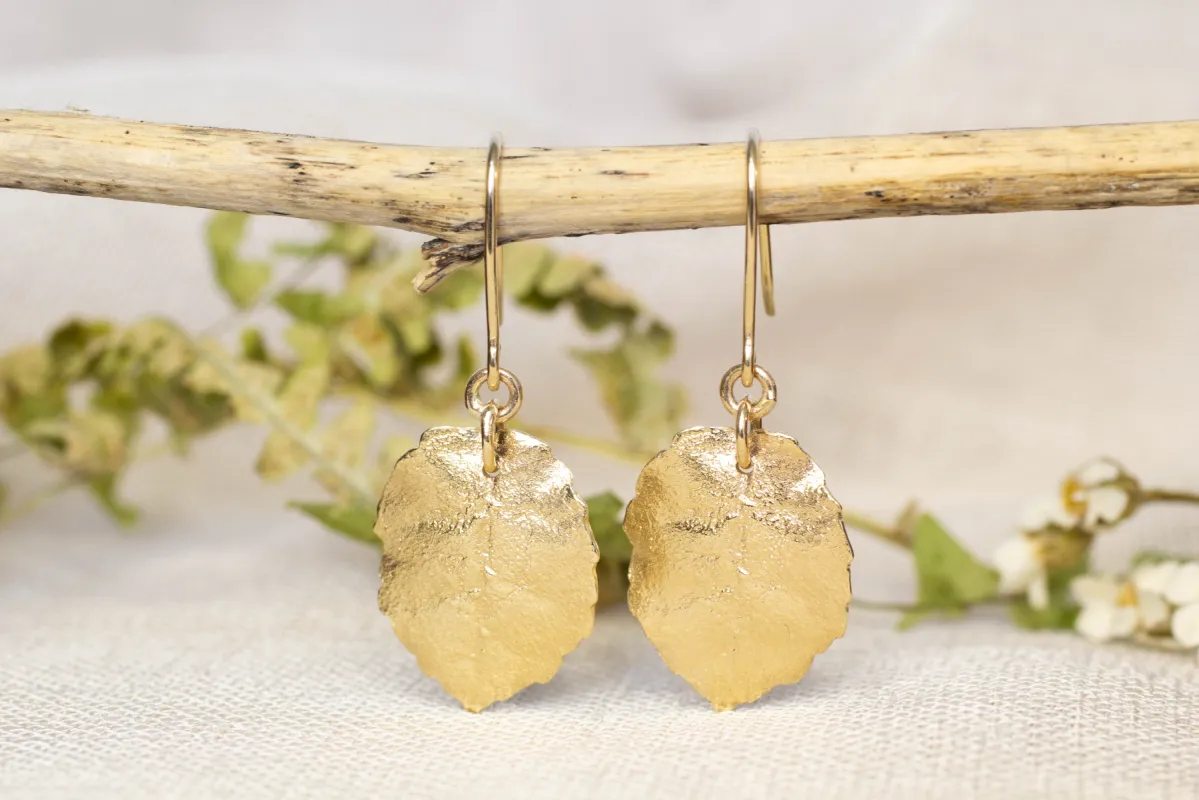 Autumn Leaf Earrings - 9ct Yellow Gold sold by Sophie Divett Jewelry