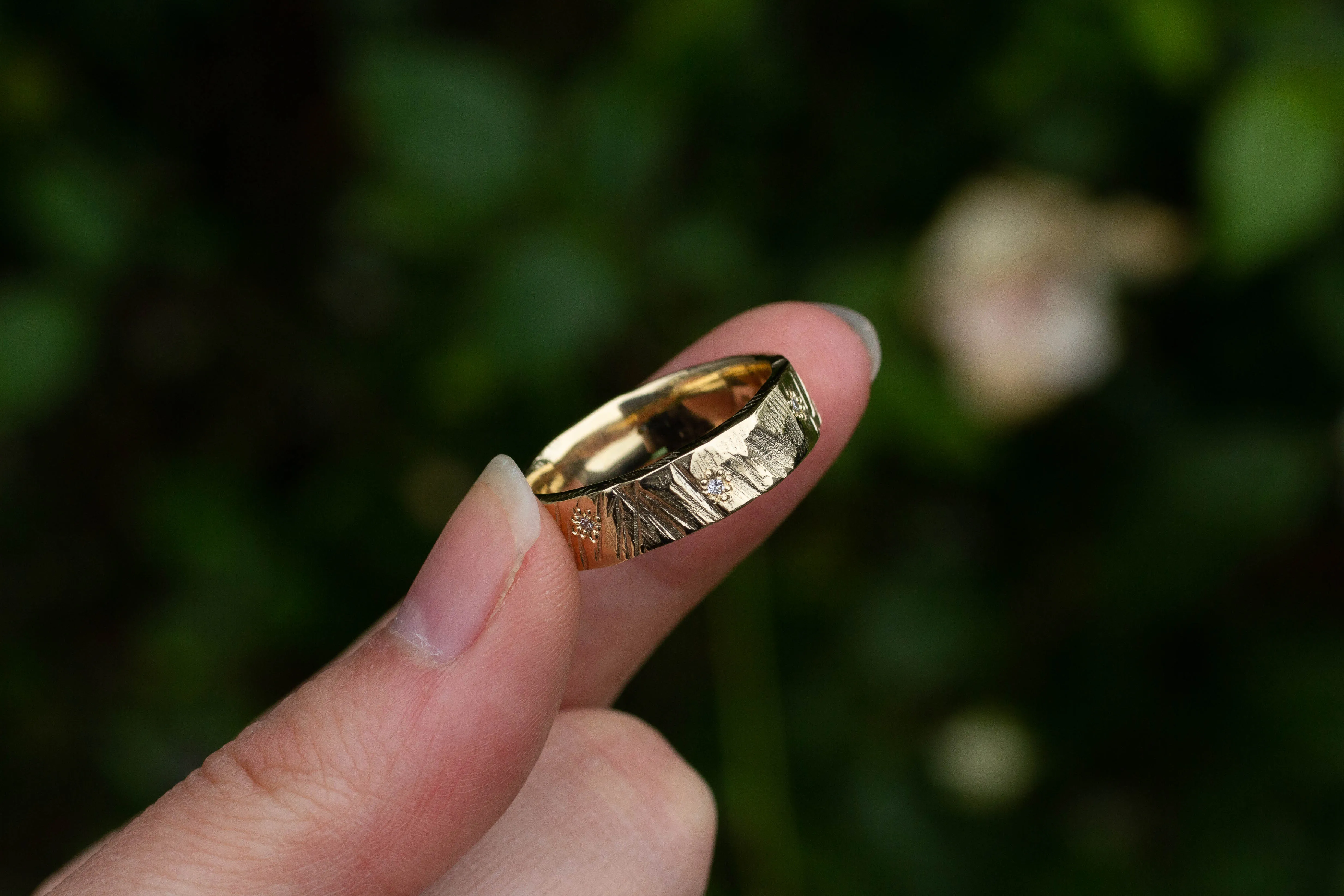 Wide Bark Band with Gems sold by Sophie Divett Jewelry product image thumbnail 2