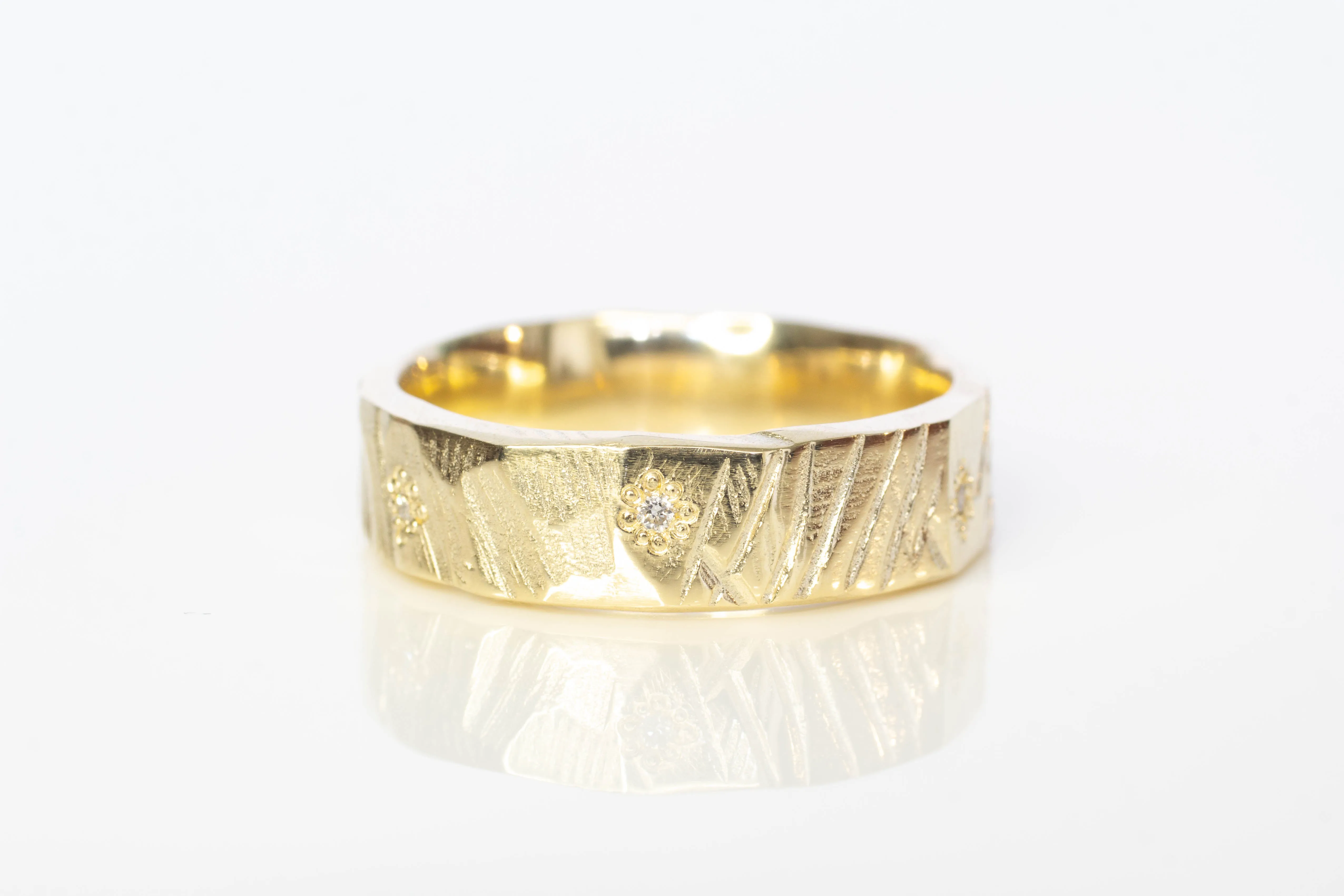 Wide Bark Band with Gems sold by Sophie Divett Jewelry product image thumbnail 5