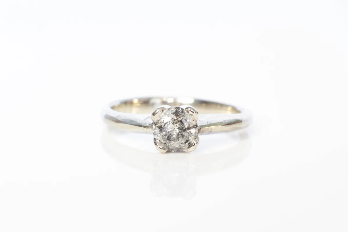 Thetis Ring - 14ct White Gold with 0.72ct Salt and Pepper Diamond sold by Sophie Divett Jewelry