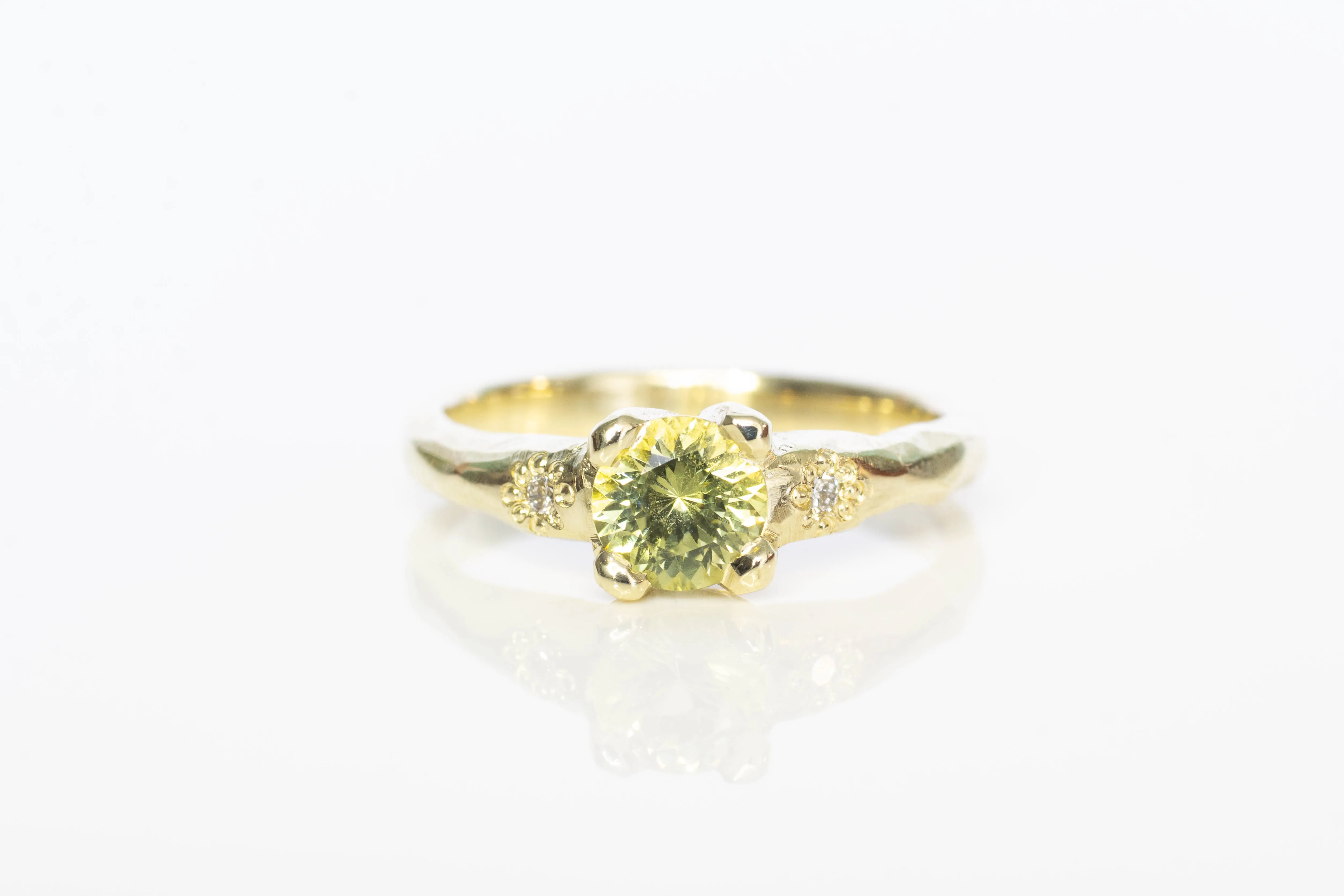 Mira Ring - 14ct Yellow Gold with 5.6mm Yellow Sapphire sold by Sophie Divett Jewelry