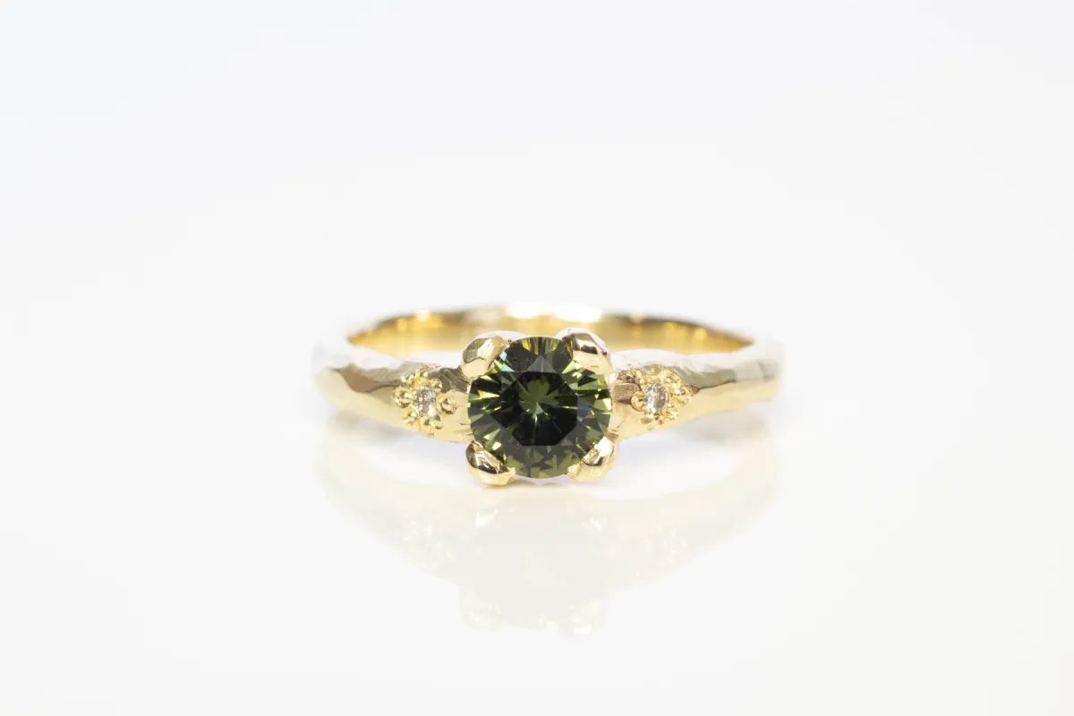 Mira Ring - 9ct Yellow Gold with 5.65mm Green Sapphire sold by Sophie Divett Jewelry