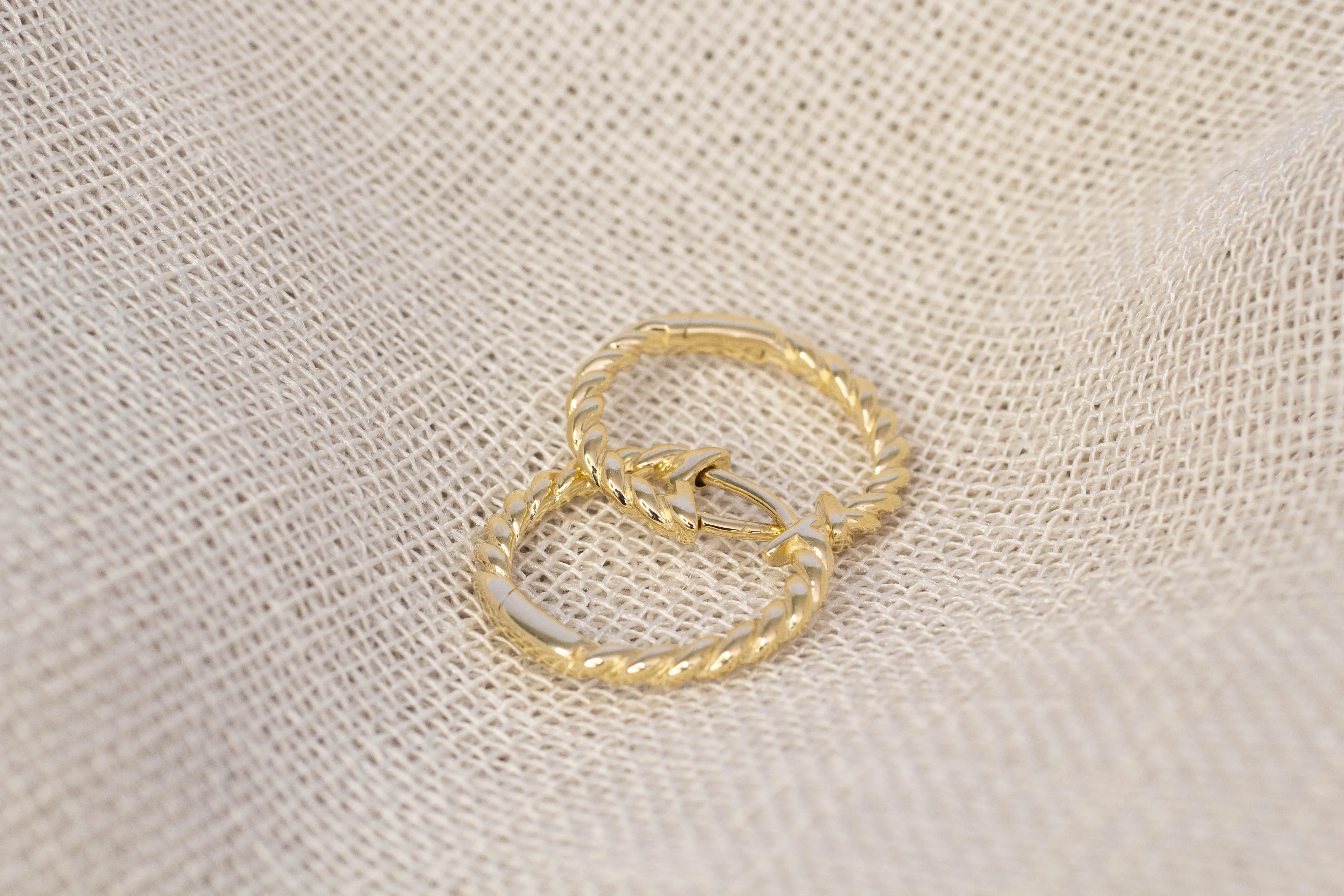 Twisted Huggie Earrings - 9ct Yellow Gold sold by Sophie Divett Jewelry product image thumbnail 3