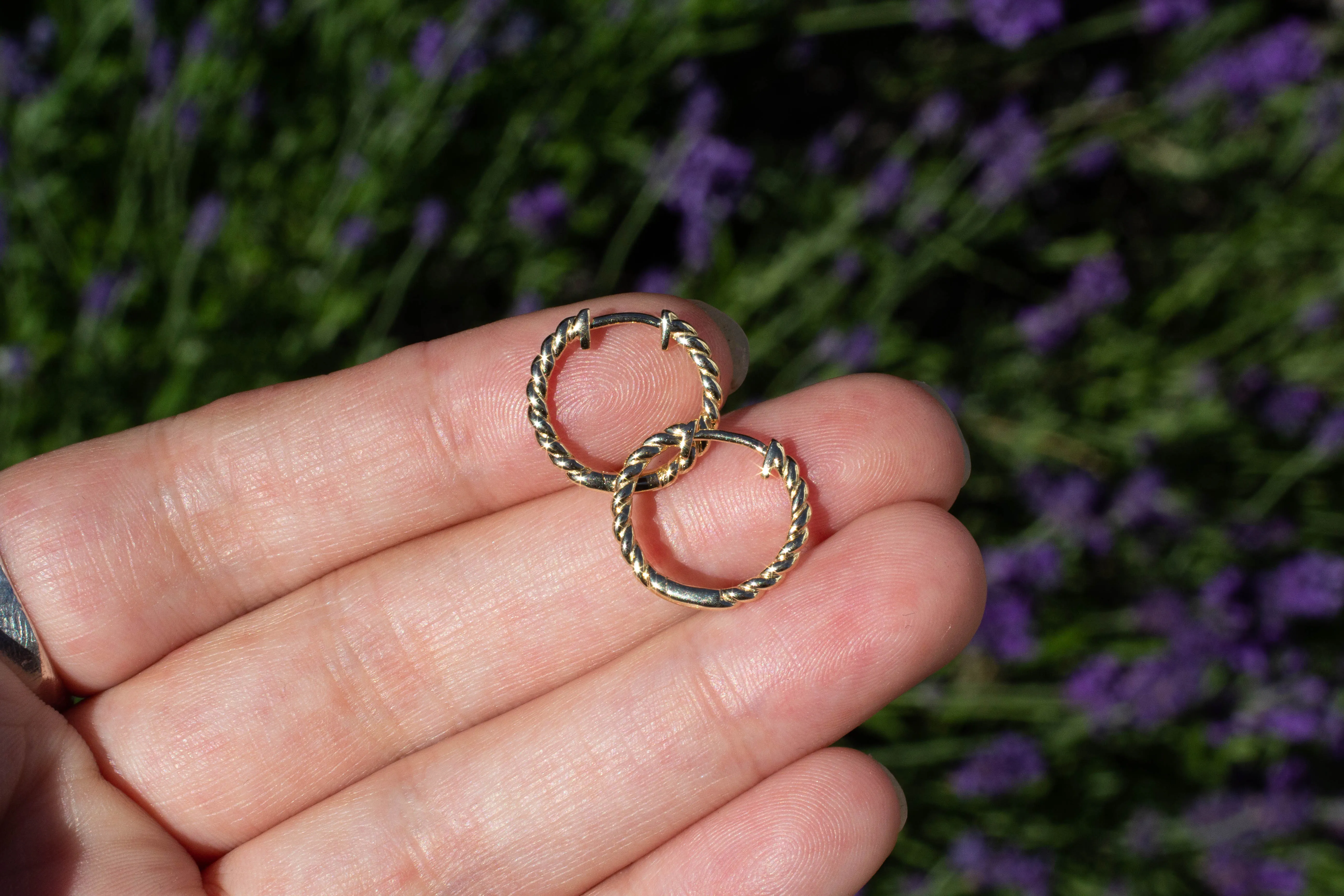 Twisted Huggie Earrings - 9ct Yellow Gold sold by Sophie Divett Jewelry product image thumbnail 2