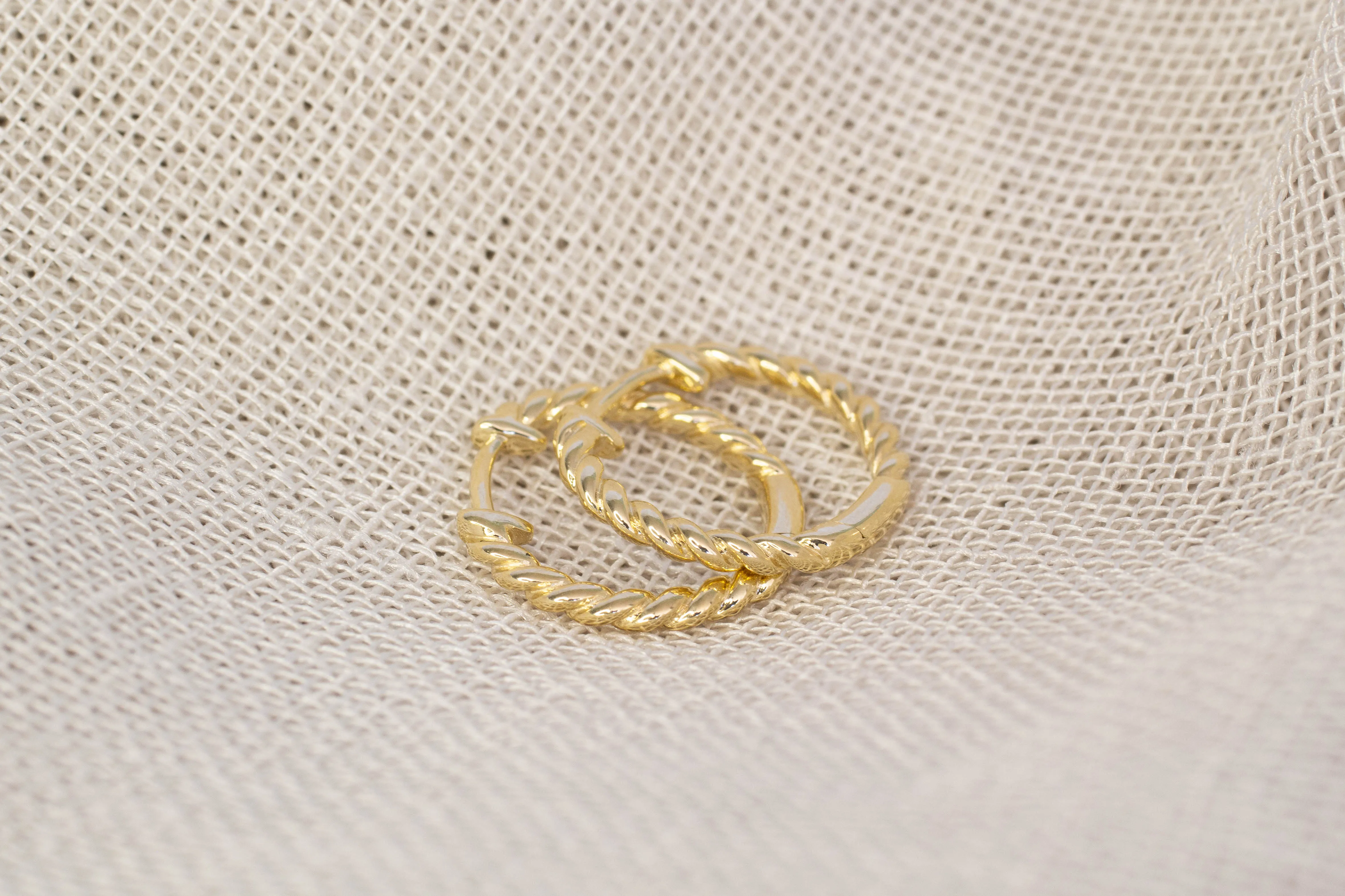 Twisted Huggie Earrings - 9ct Yellow Gold sold by Sophie Divett Jewelry product image thumbnail 4