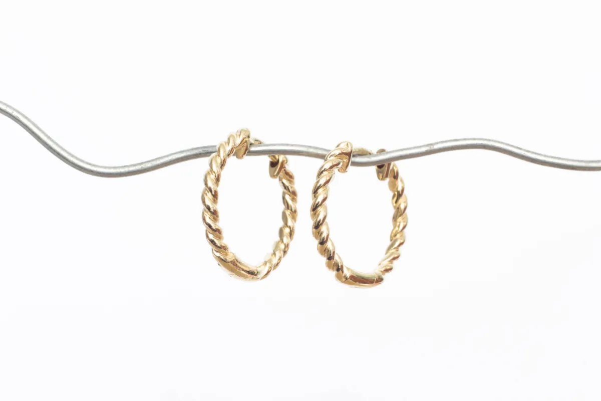 Twisted Huggie Earrings - 9ct Yellow Gold sold by Sophie Divett Jewelry