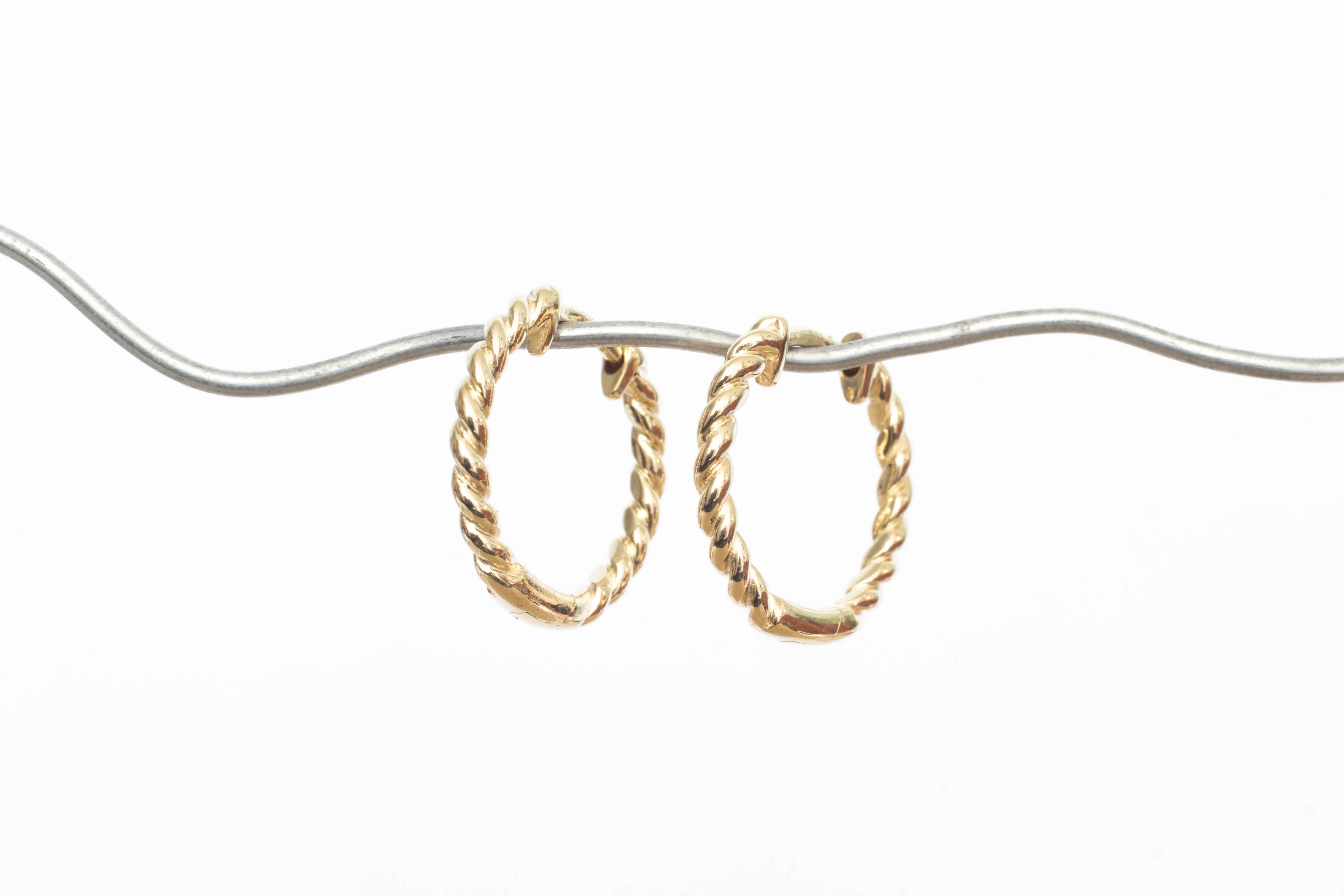 Twisted Huggie Earrings - 9ct Yellow Gold sold by Sophie Divett Jewelry