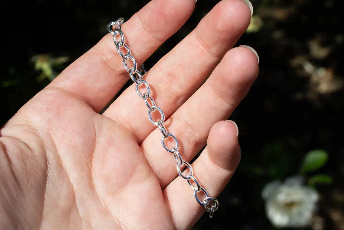 Oval Navette Bracelet - Sterling Silver sold by Sophie Divett Jewelry
