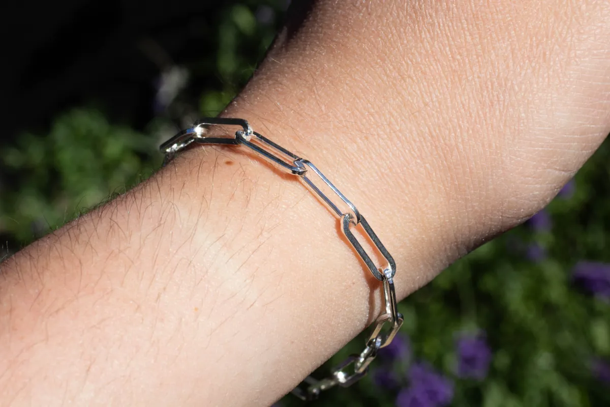 Paperclip Bracelet - Medium - Sterling Silver sold by Sophie Divett Jewelry