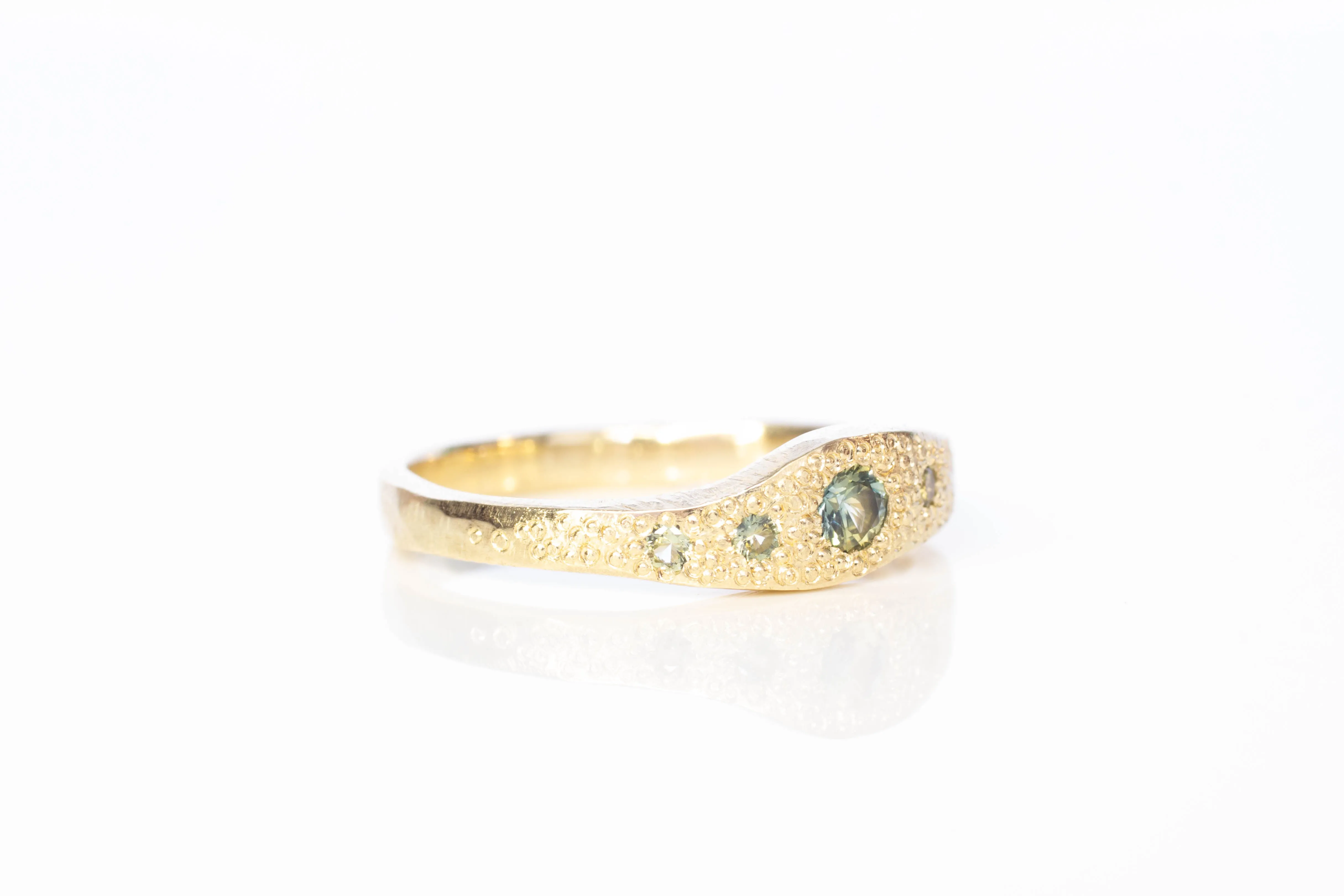 Seafoam Ring - 9ct Yellow Gold with Green Sapphires sold by Sophie Divett Jewelry product image thumbnail 4
