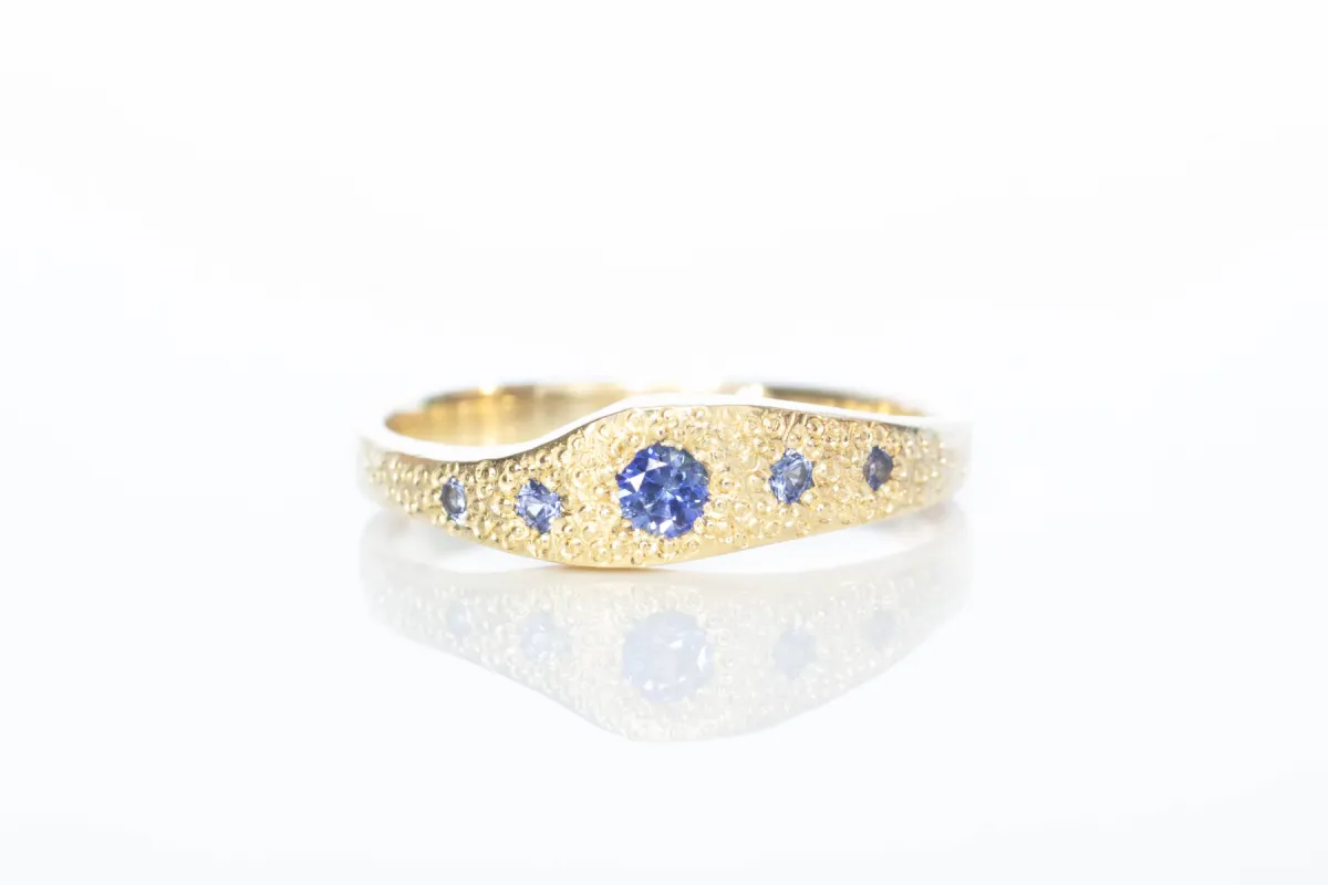 Seafoam Ring - 9ct Yellow Gold with Ceylon Sapphires sold by Sophie Divett Jewelry