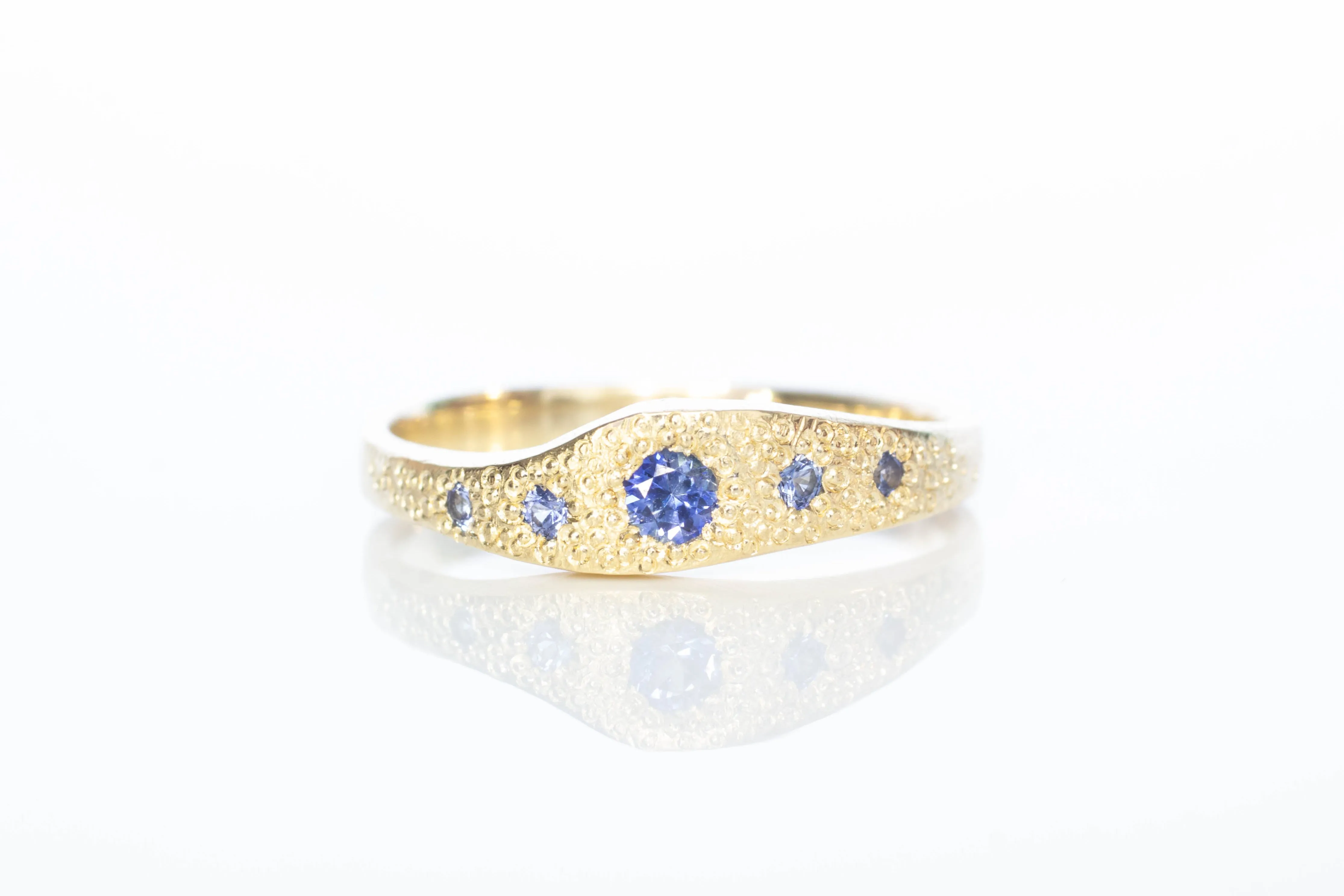 Seafoam Ring - 9ct Yellow Gold with Ceylon Sapphires sold by Sophie Divett Jewelry