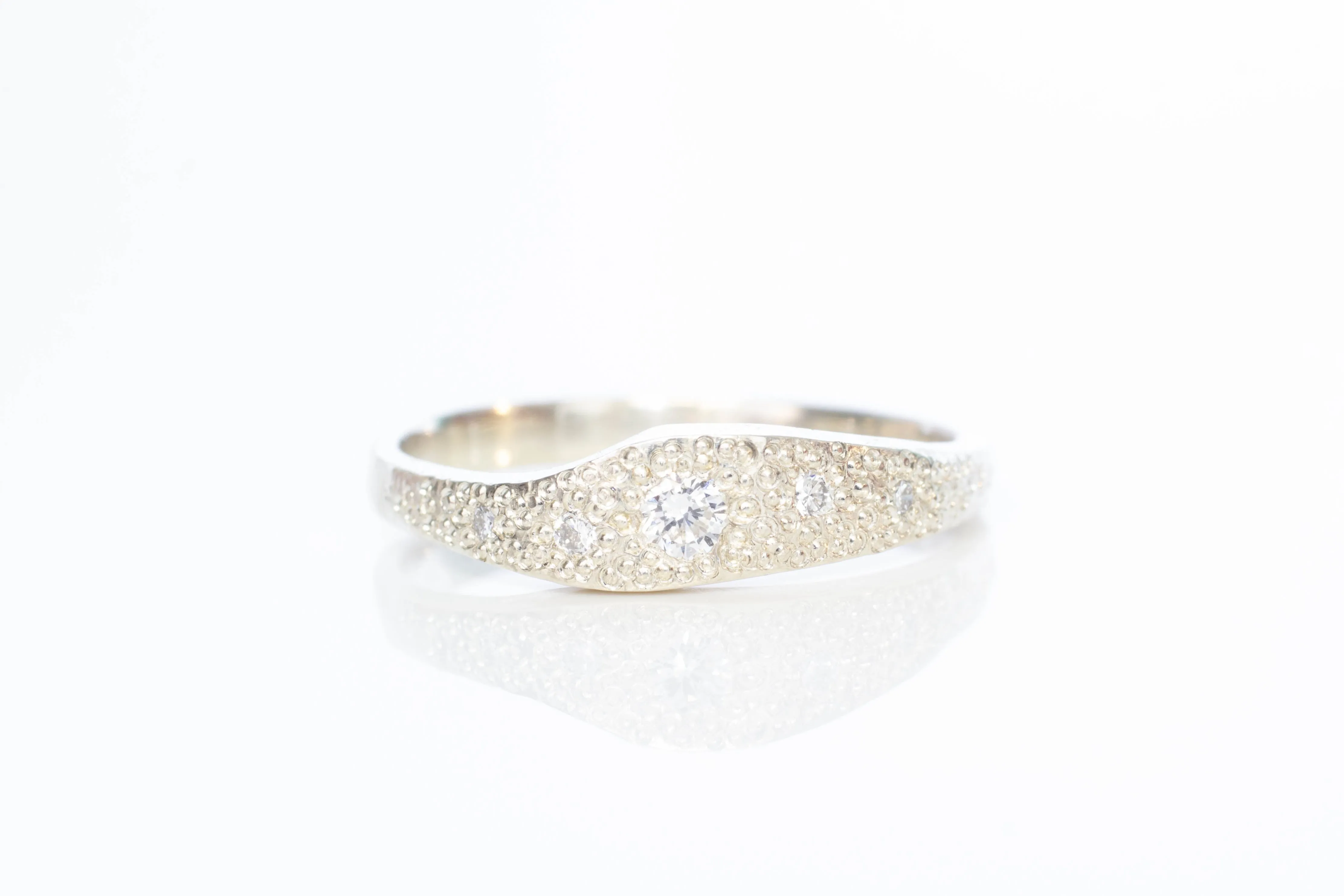 Seafoam Ring - 9ct White Gold with Lab Diamonds sold by Sophie Divett Jewelry