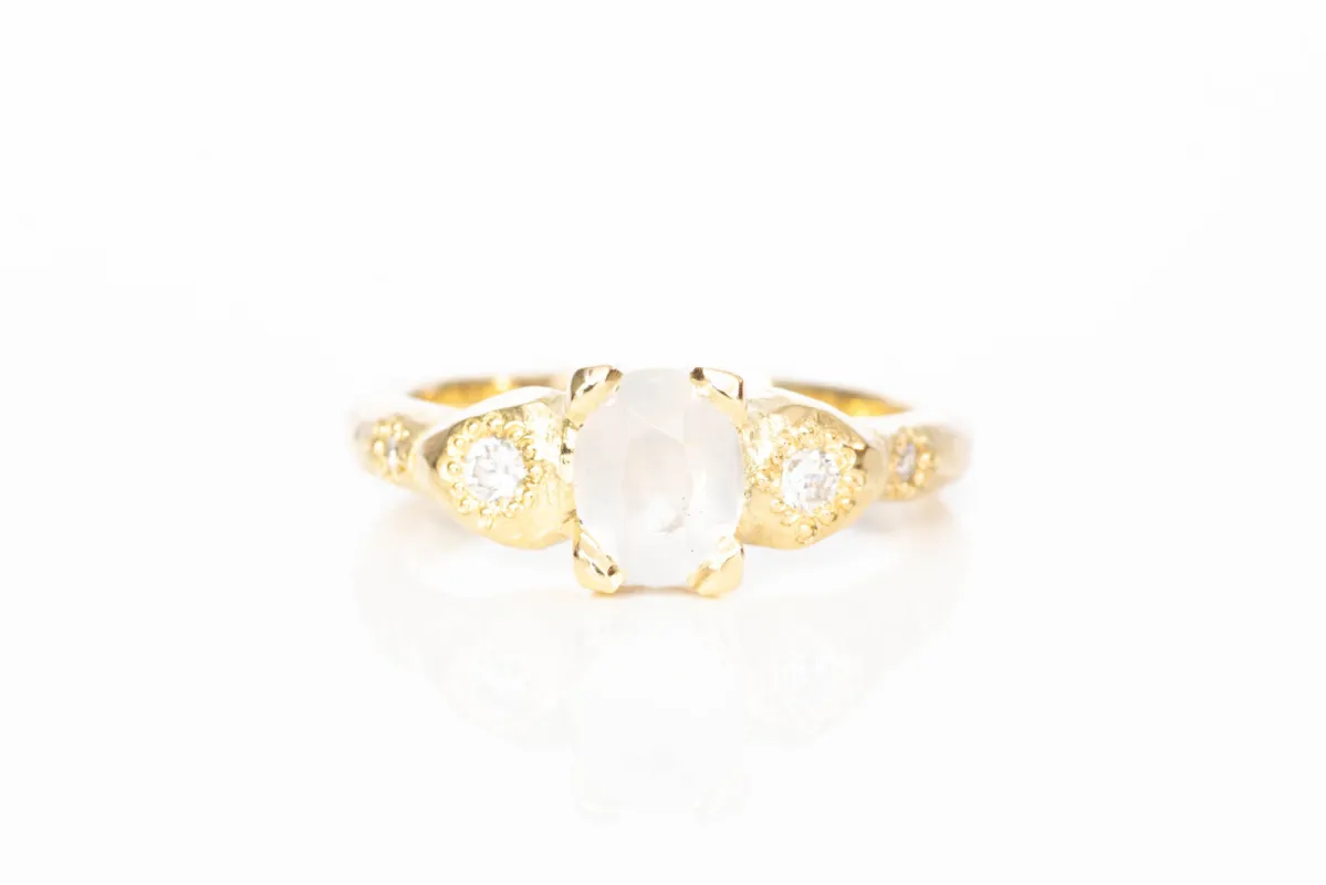 Thalia Ring - 18ct Yellow Gold with White Sapphire sold by Sophie Divett Jewelry