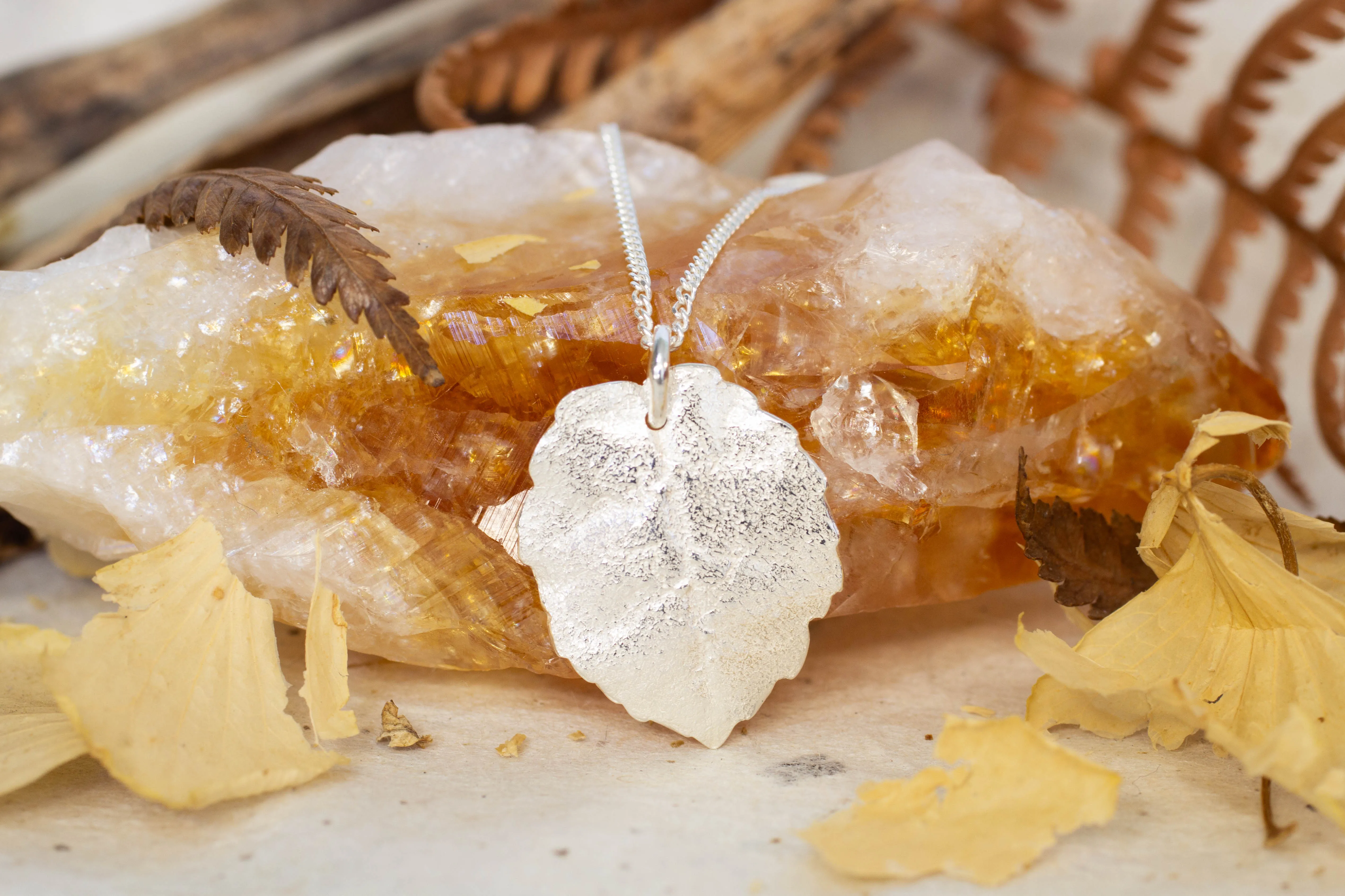 Autumn Leaf Pendant - Sterling Silver sold by Sophie Divett Jewelry
