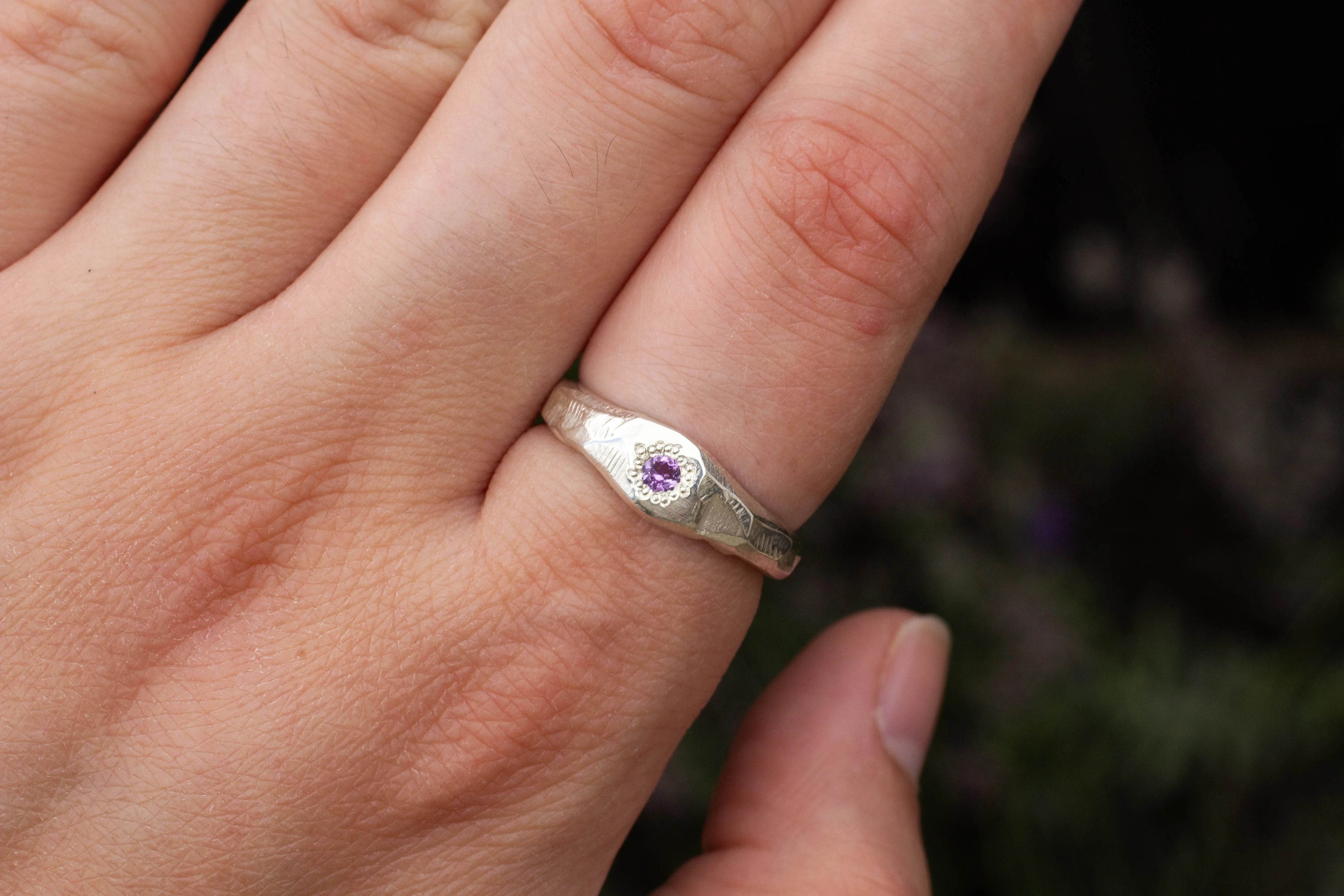 Hestia Ring - Sterling Silver with Amethyst sold by Sophie Divett Jewelry product image thumbnail 2