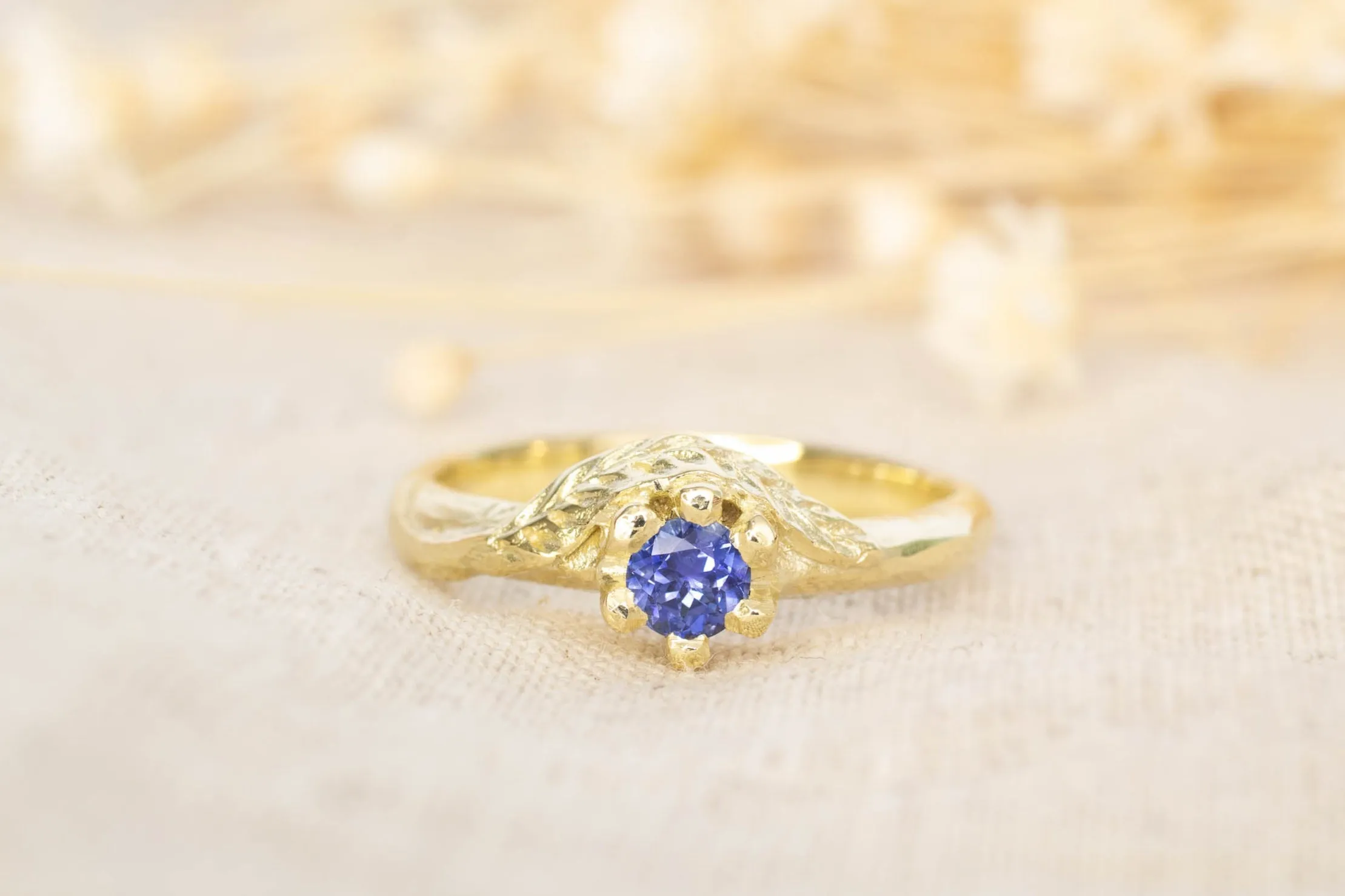 Cybele Ring - 14ct Yellow Gold with Ceylon Sapphire sold by Sophie Divett Jewelry product image thumbnail 2