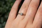 Droplet Ring - 14ct White Gold with Lab-Grown Diamond sold by Sophie Divett Jewelry