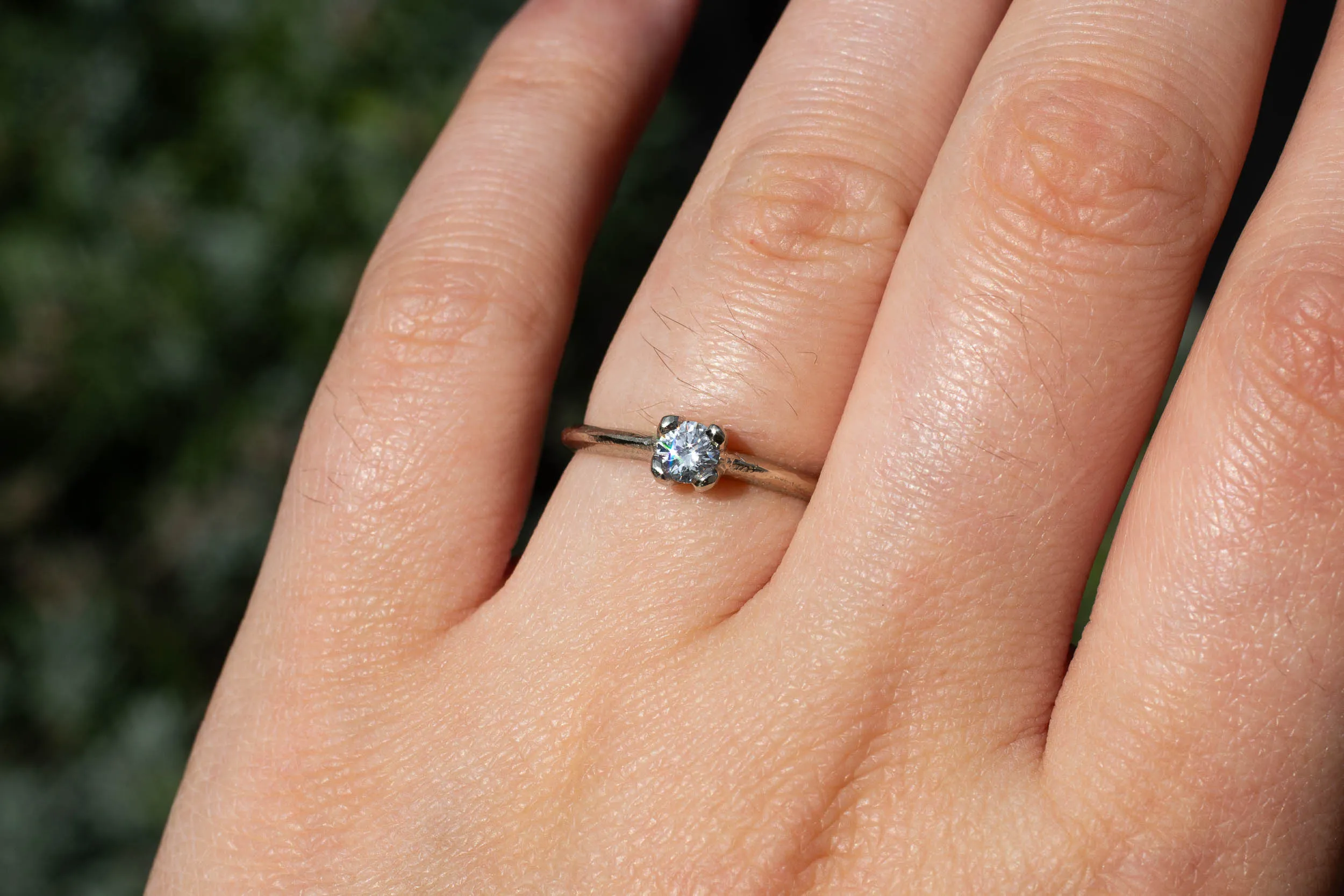 Droplet Ring - 14ct White Gold with Lab-Grown Diamond sold by Sophie Divett Jewelry product image thumbnail 3