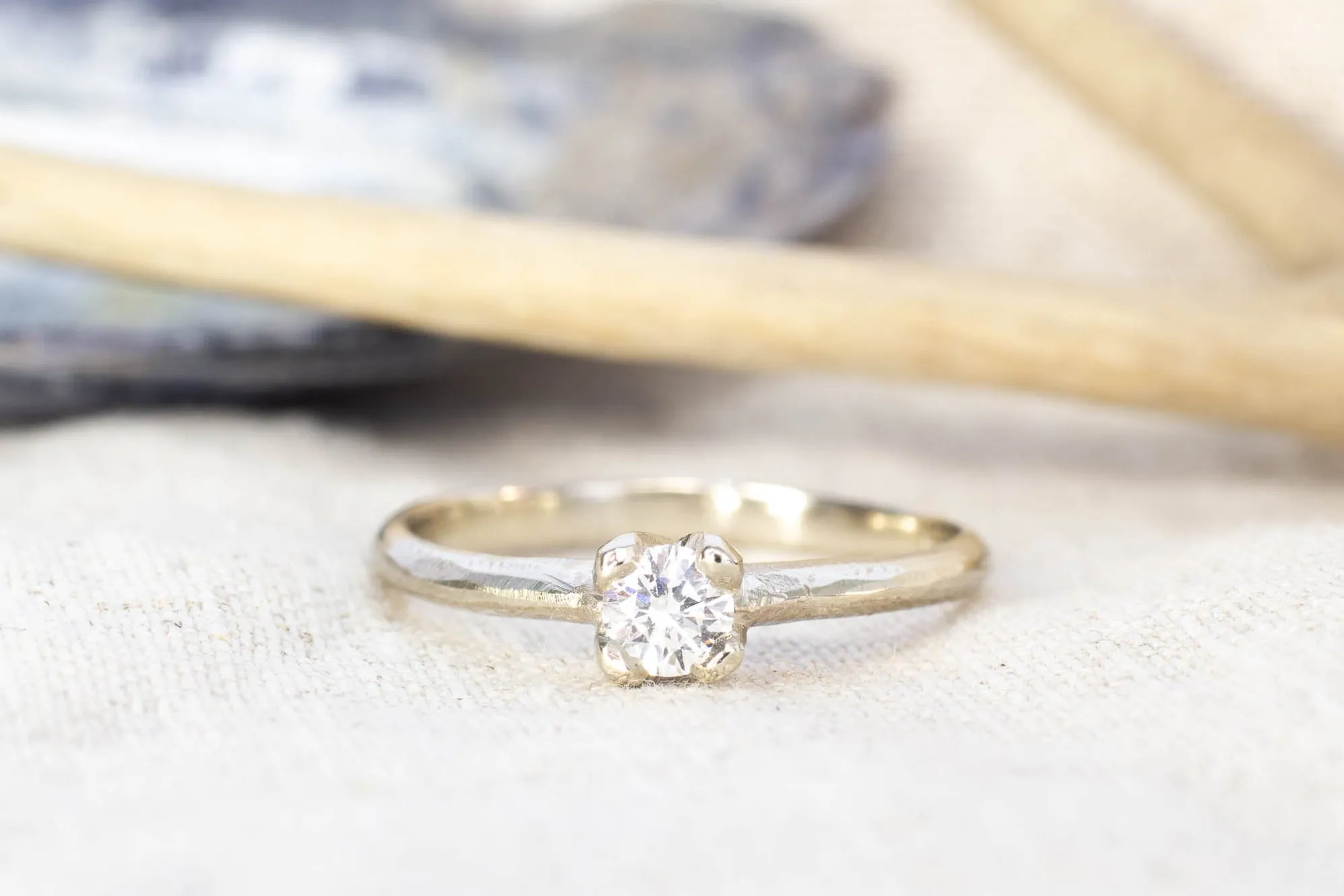 Droplet Ring - 14ct White Gold with Lab-Grown Diamond sold by Sophie Divett Jewelry product image thumbnail 2