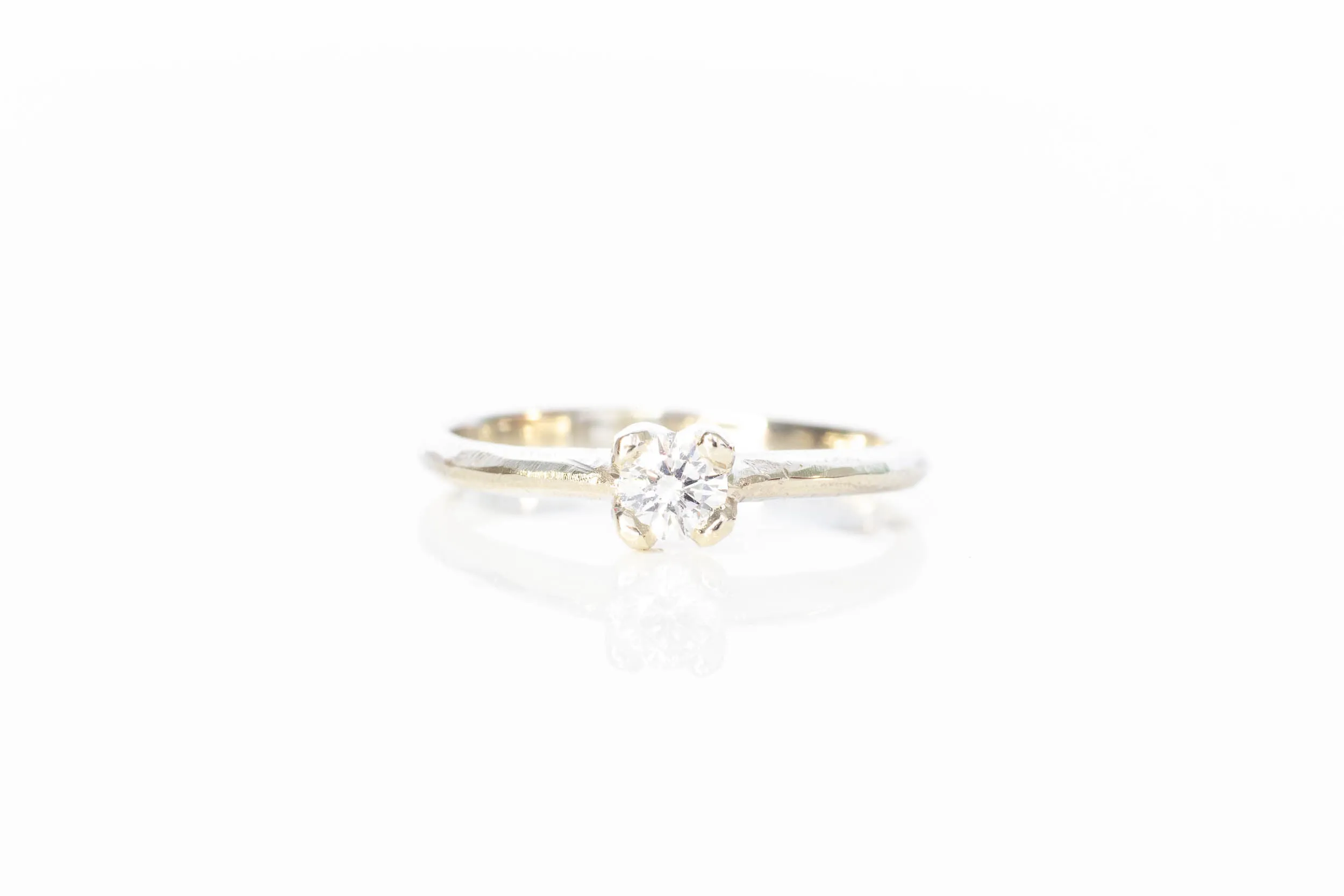 Droplet Ring - 14ct White Gold with Lab-Grown Diamond sold by Sophie Divett Jewelry