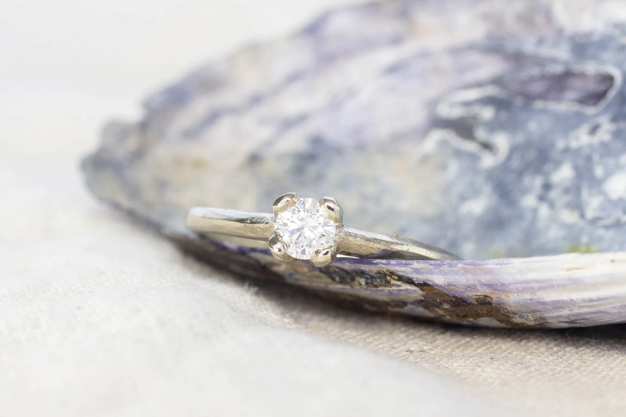 Droplet Ring - 14ct White Gold with Lab-Grown Diamond sold by Sophie Divett Jewelry product image thumbnail 4