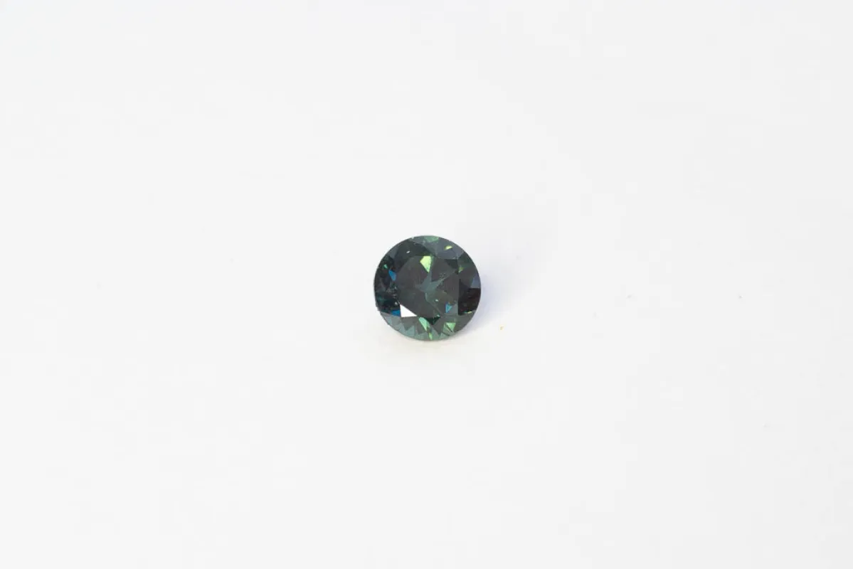 5.7mm Sapphire: 0.87ct Round - Green sold by Sophie Divett Jewelry