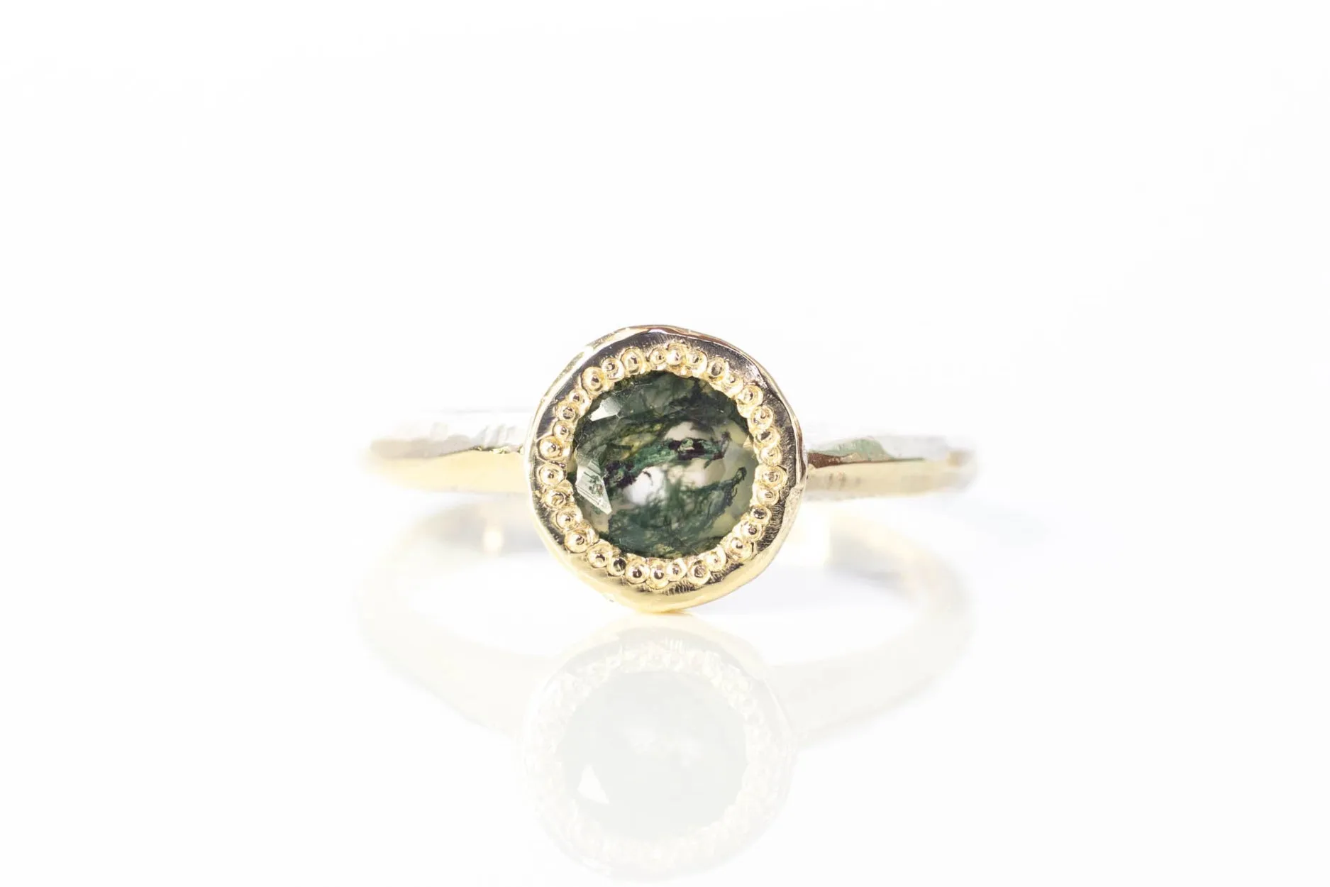 Lota Ring - 9ct Yellow Gold with Moss Agate sold by Sophie Divett Jewelry