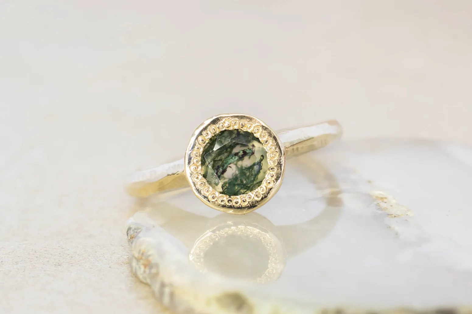 Lota Ring - 9ct Yellow Gold with Moss Agate sold by Sophie Divett Jewelry product image thumbnail 2