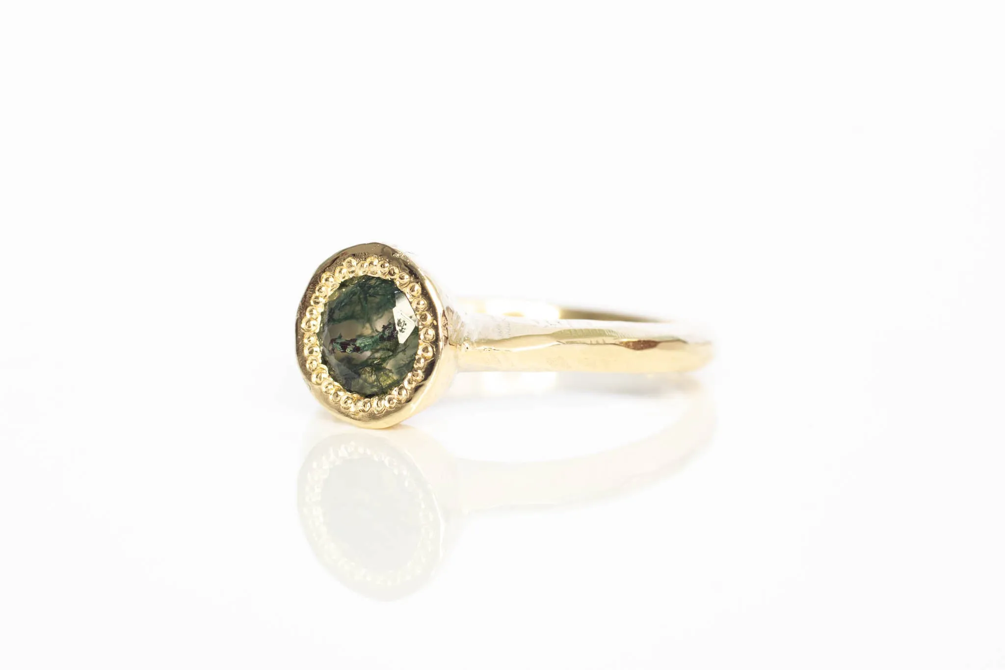 Lota Ring - 9ct Yellow Gold with Moss Agate sold by Sophie Divett Jewelry product image thumbnail 5
