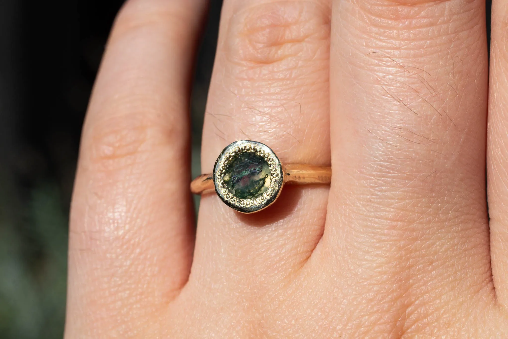 Lota Ring - 9ct Yellow Gold with Moss Agate sold by Sophie Divett Jewelry product image thumbnail 3