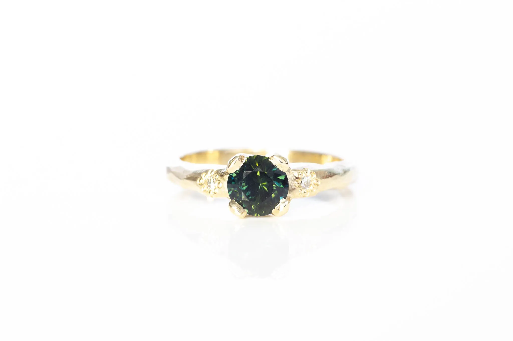 Mira Ring - 9ct Yellow Gold with Deep Green Sapphire sold by Sophie Divett Jewelry