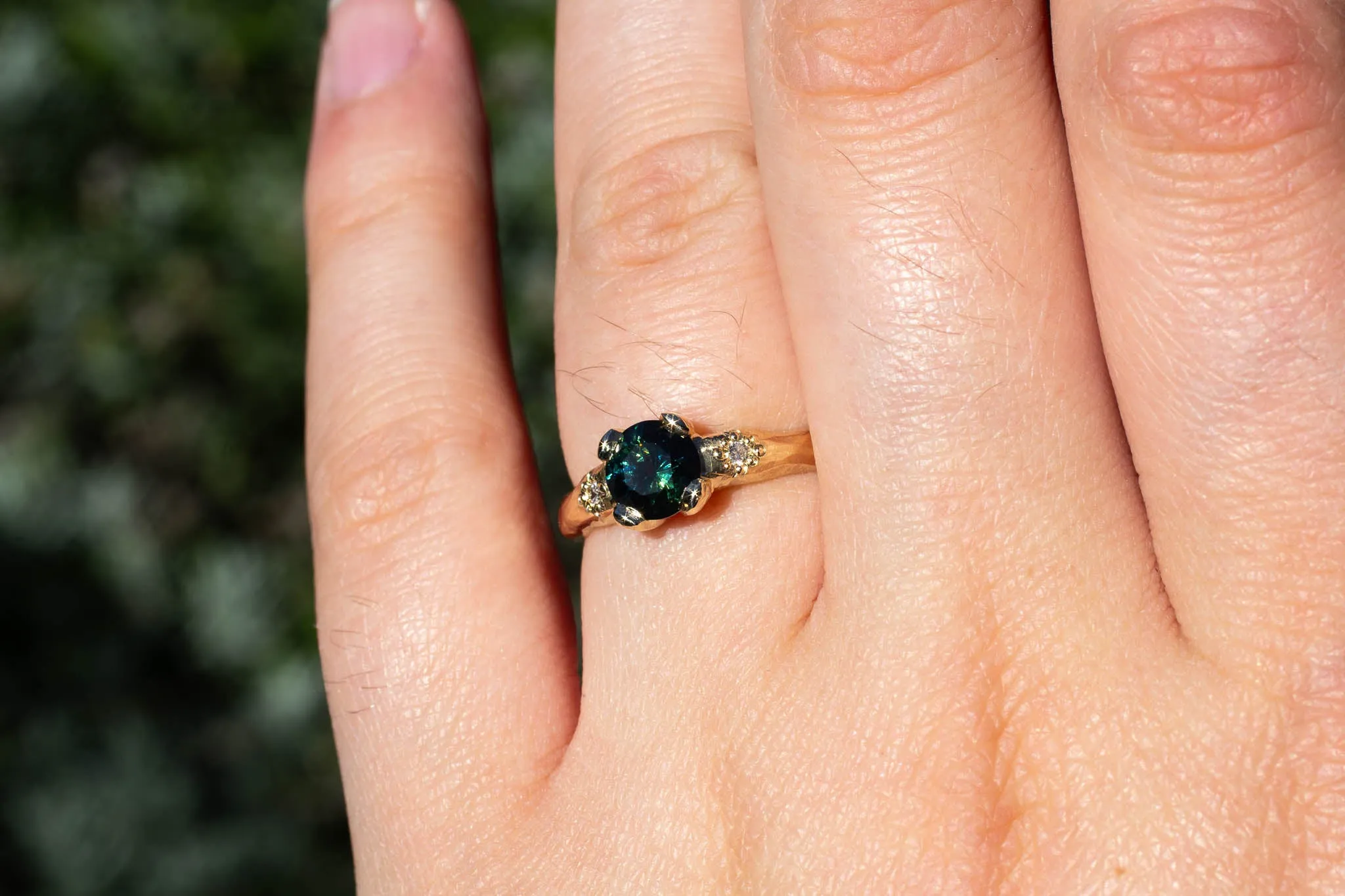 Mira Ring - 9ct Yellow Gold with Deep Green Sapphire sold by Sophie Divett Jewelry product image thumbnail 3