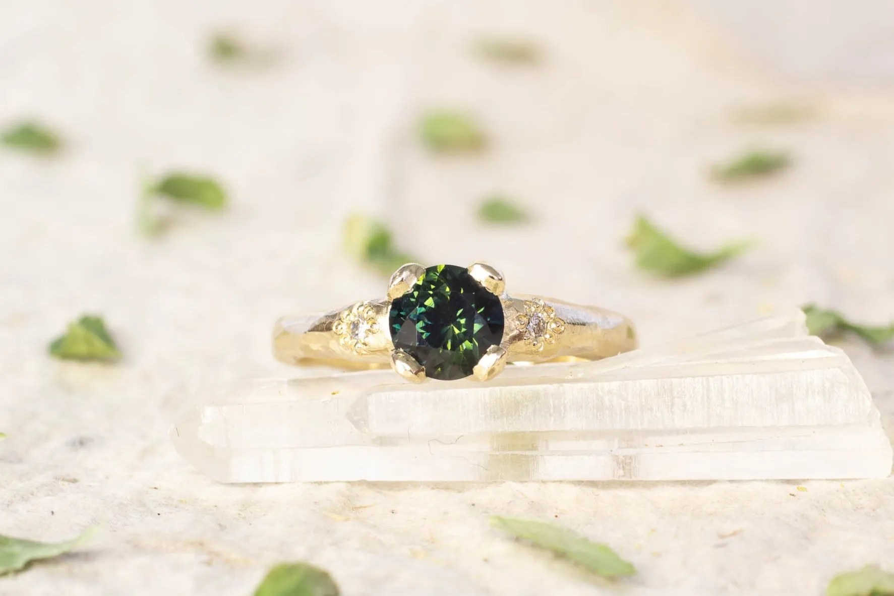 Mira Ring - 9ct Yellow Gold with Deep Green Sapphire sold by Sophie Divett Jewelry product image thumbnail 2