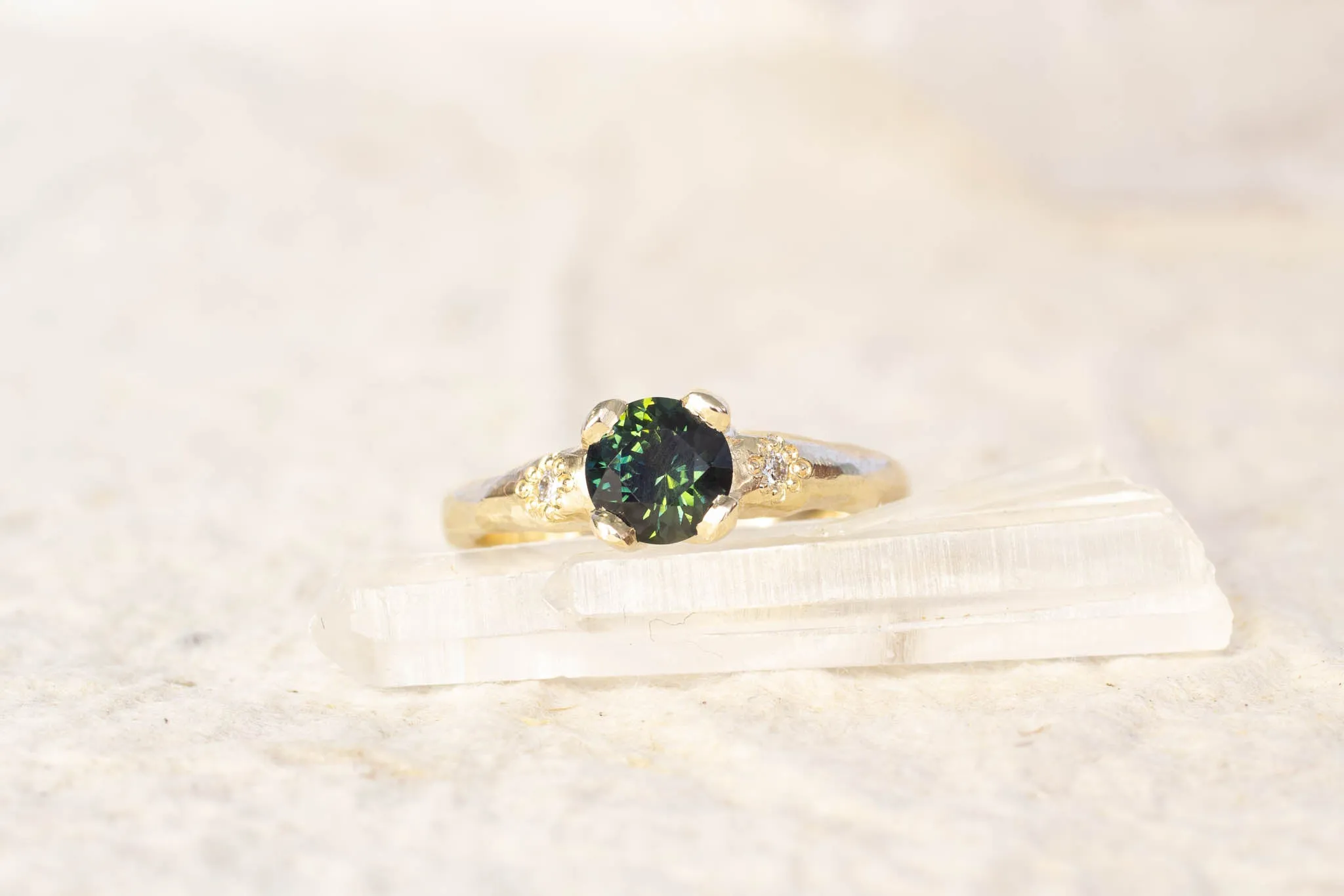 Mira Ring - 9ct Yellow Gold with Deep Green Sapphire sold by Sophie Divett Jewelry product image thumbnail 4