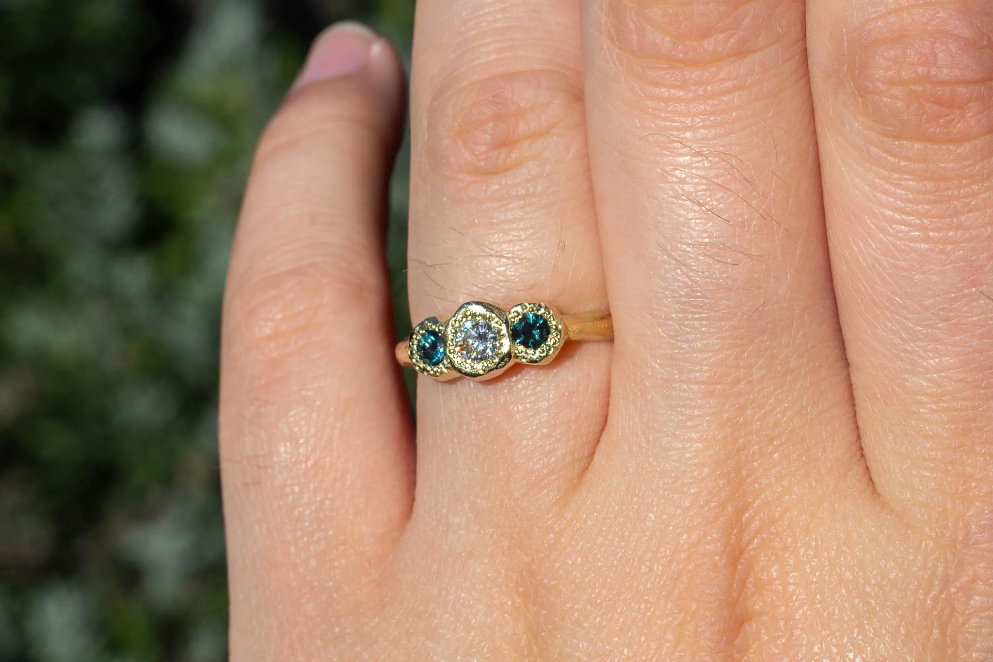 Torci Ring - 14ct Yellow Gold with Diamond and Sapphires sold by Sophie Divett Jewelry product image thumbnail 3