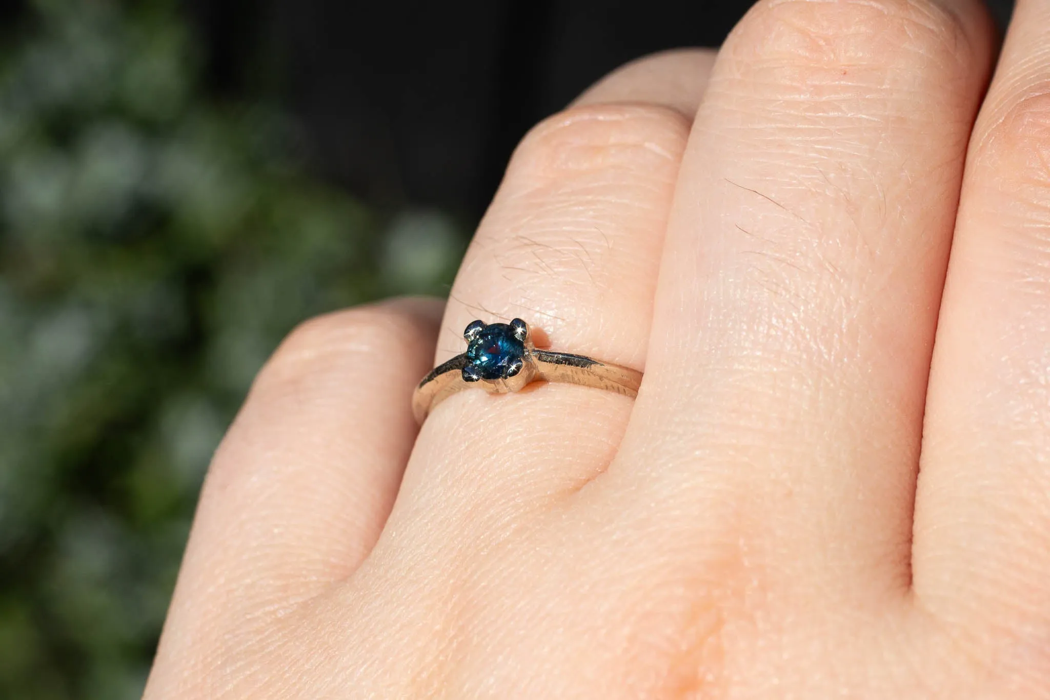 Droplet Ring - 14ct White Gold with Teal Sapphire sold by Sophie Divett Jewelry product image thumbnail 4