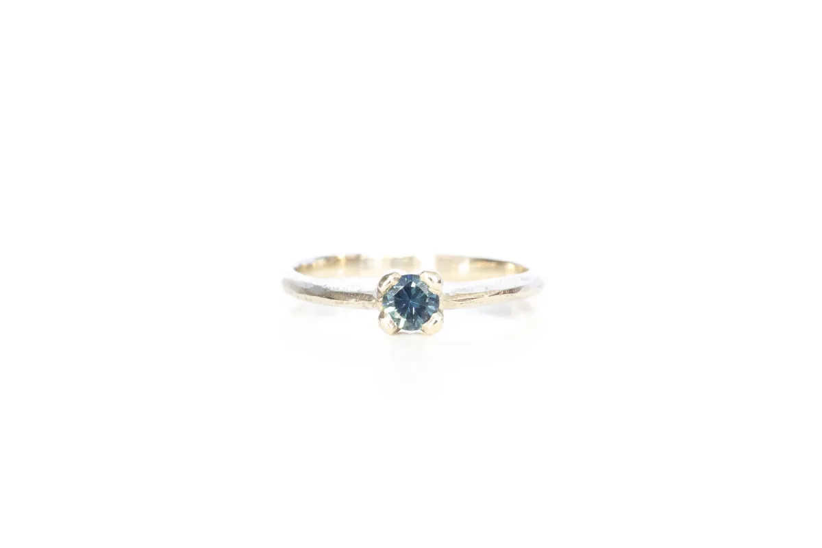 Droplet Ring - 14ct White Gold with Teal Sapphire sold by Sophie Divett Jewelry