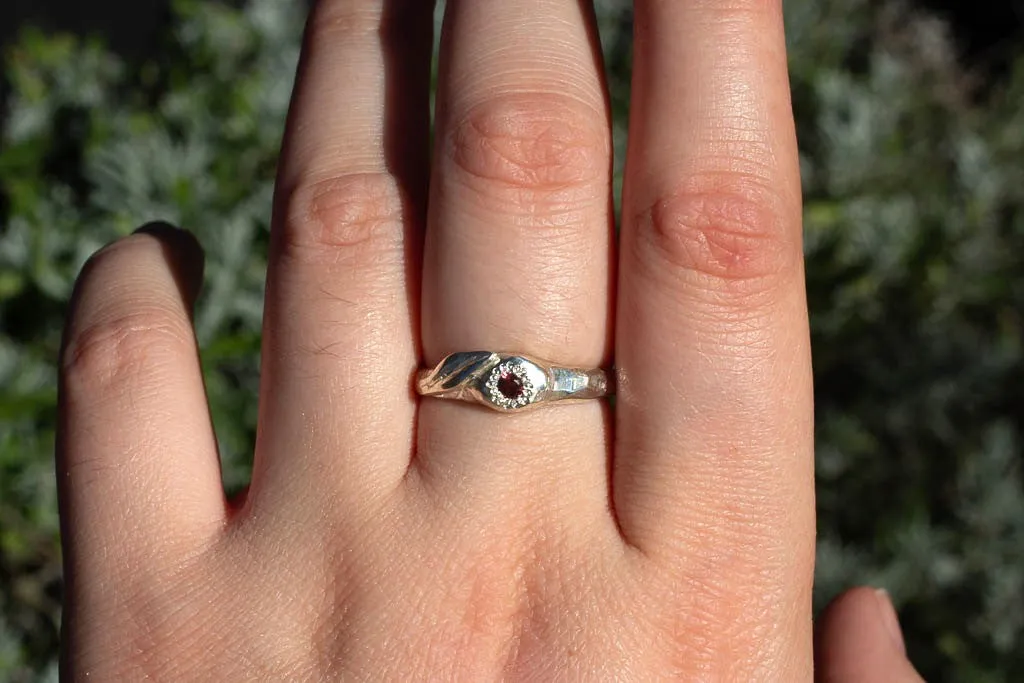 Daphne Ring - Sterling Silver with Garnet sold by Sophie Divett Jewelry product image thumbnail 2