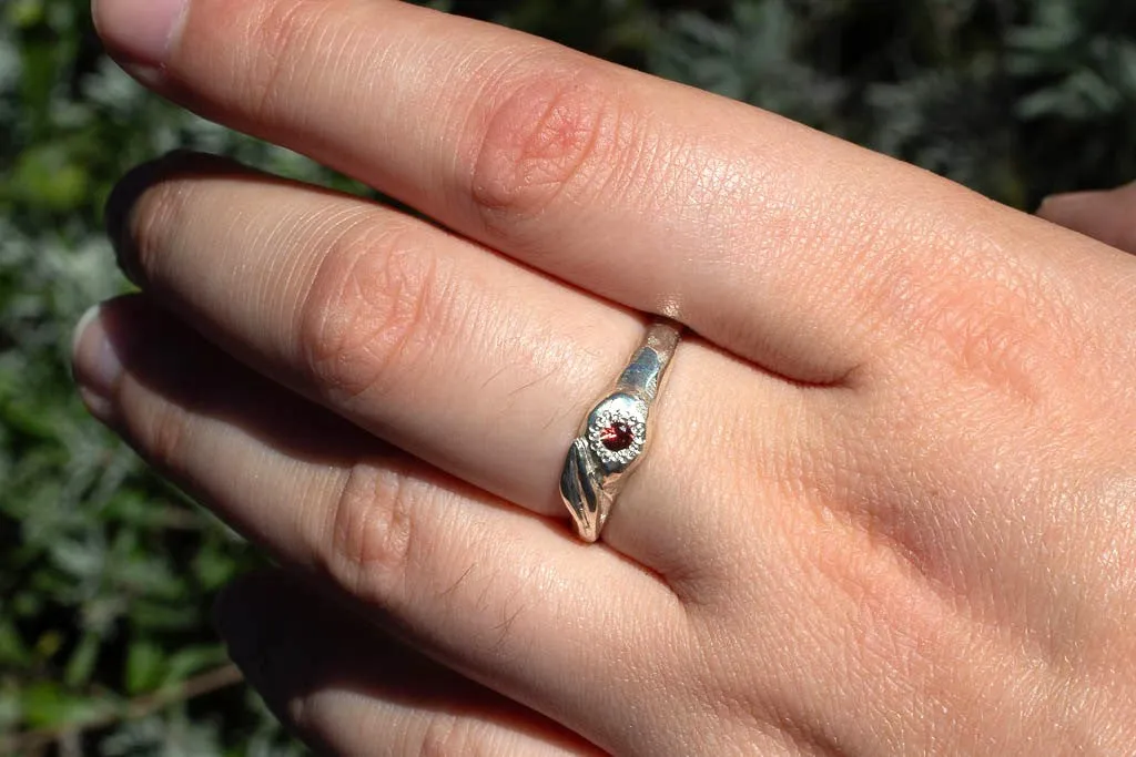 Daphne Ring - Sterling Silver with Garnet sold by Sophie Divett Jewelry product image thumbnail 3